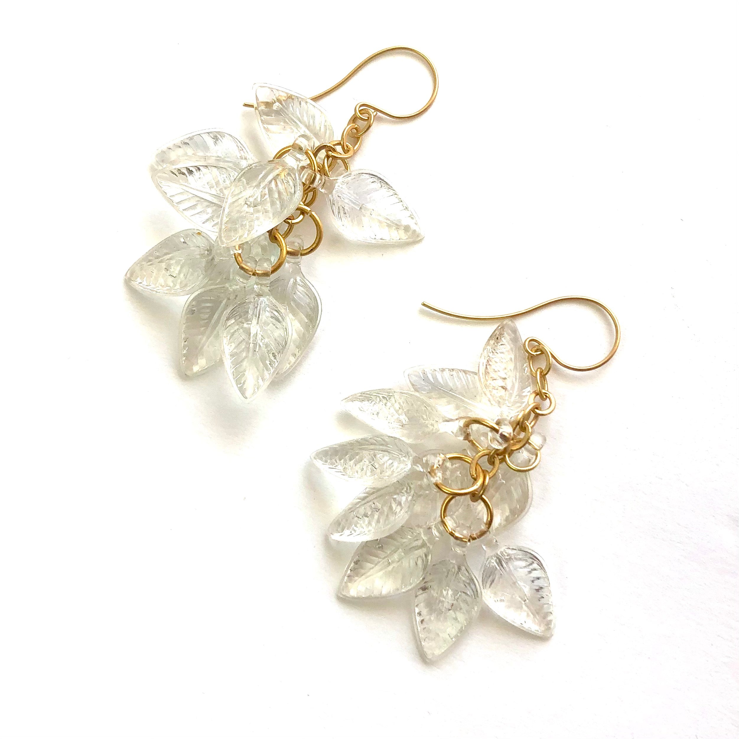 clear cluster earrings