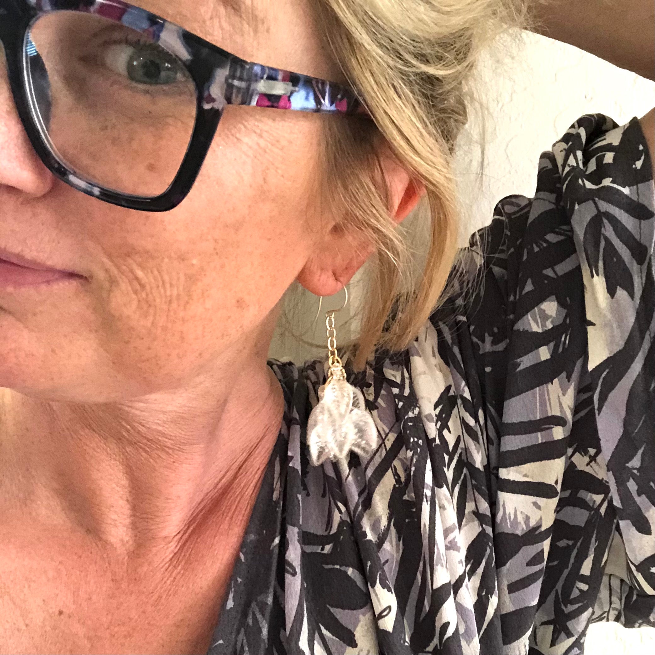 clustered leaf earrings