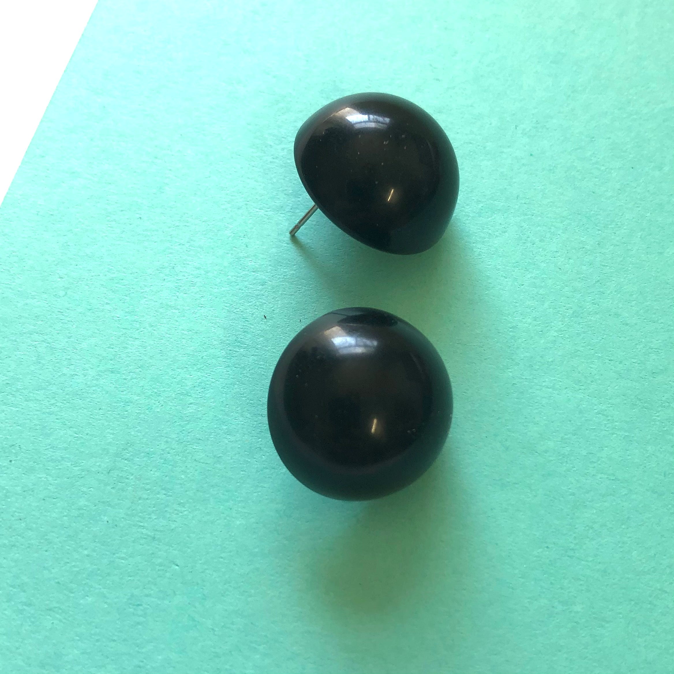 black button earrings