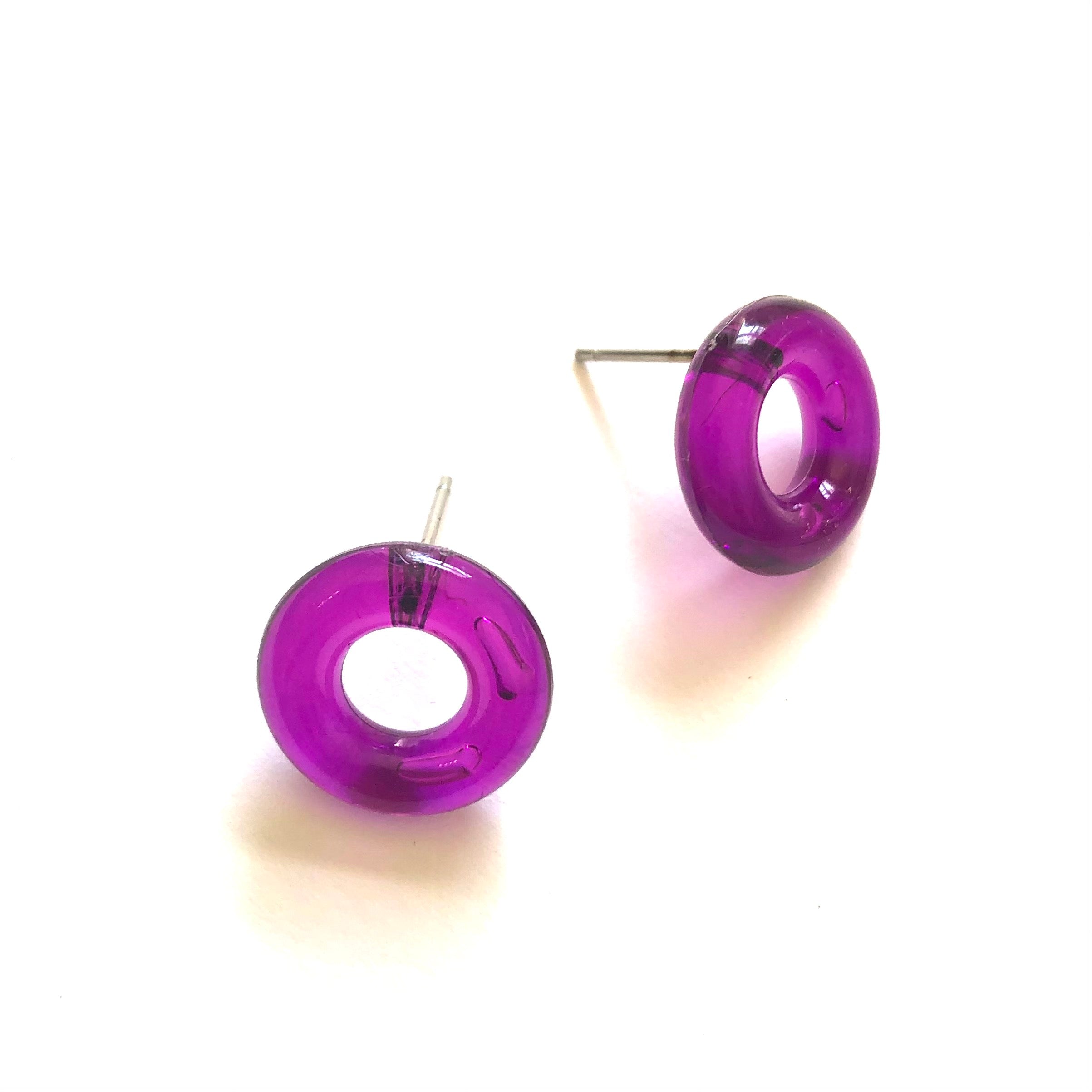 purple stud earrings