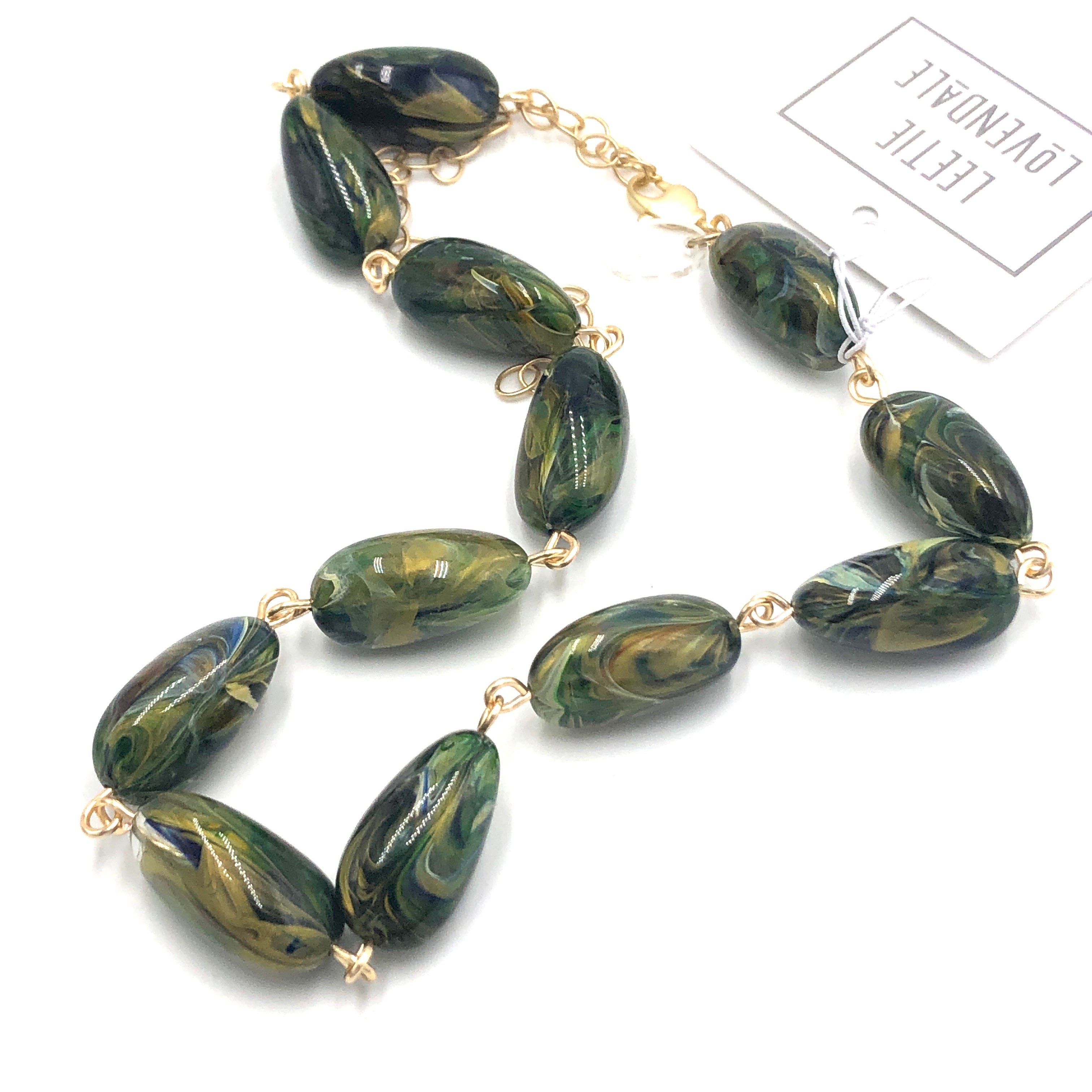 vintage marbled beads