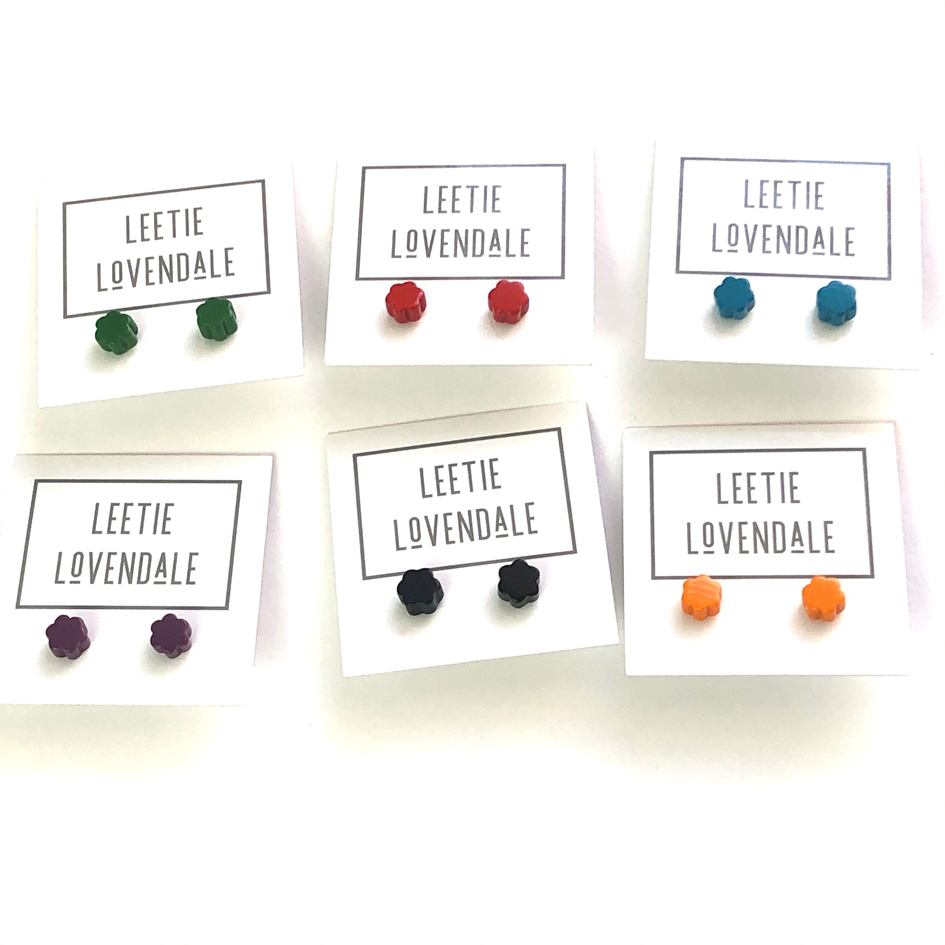 Purple Deco Daisy Stud Earrings