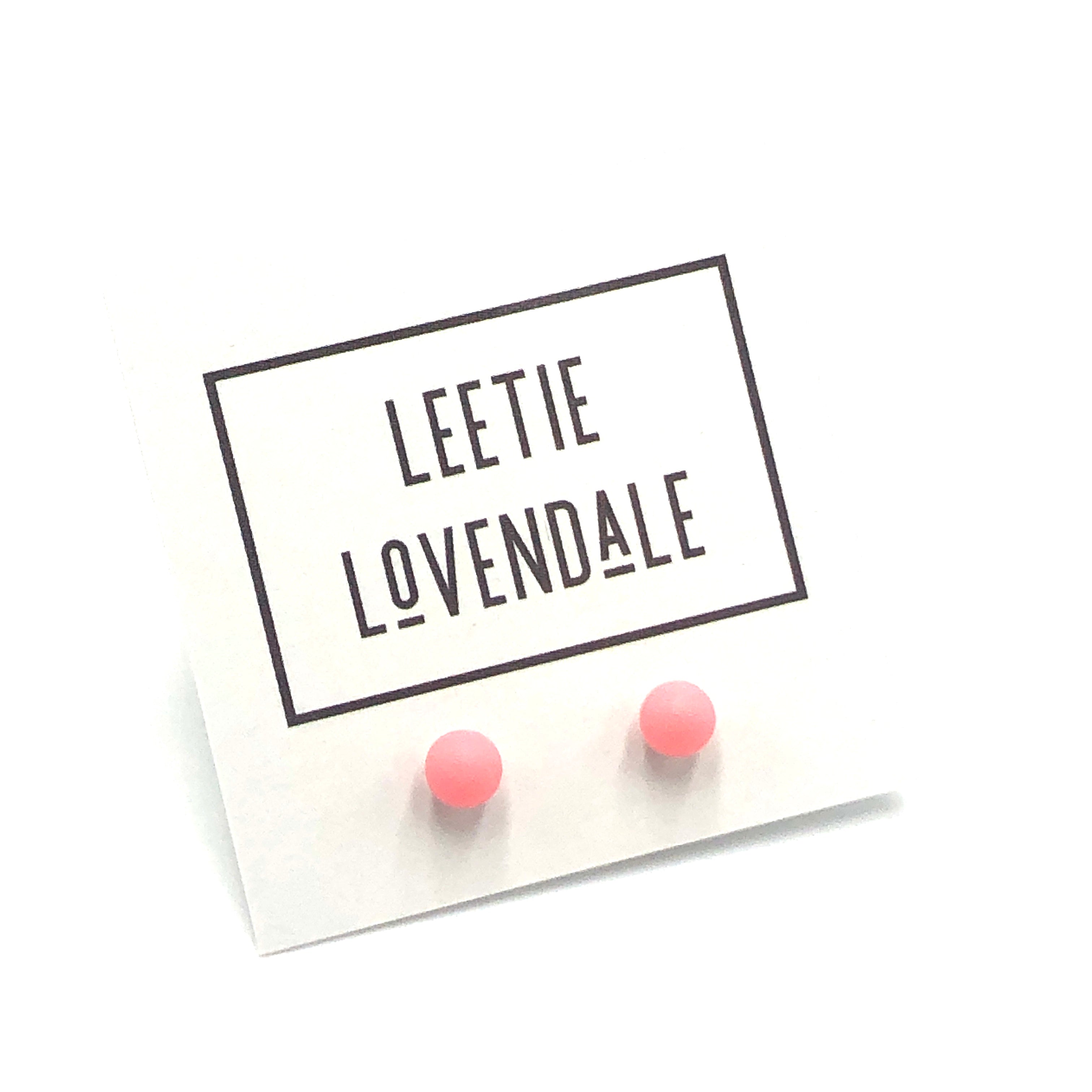 Pink Lucite Stud Earrings