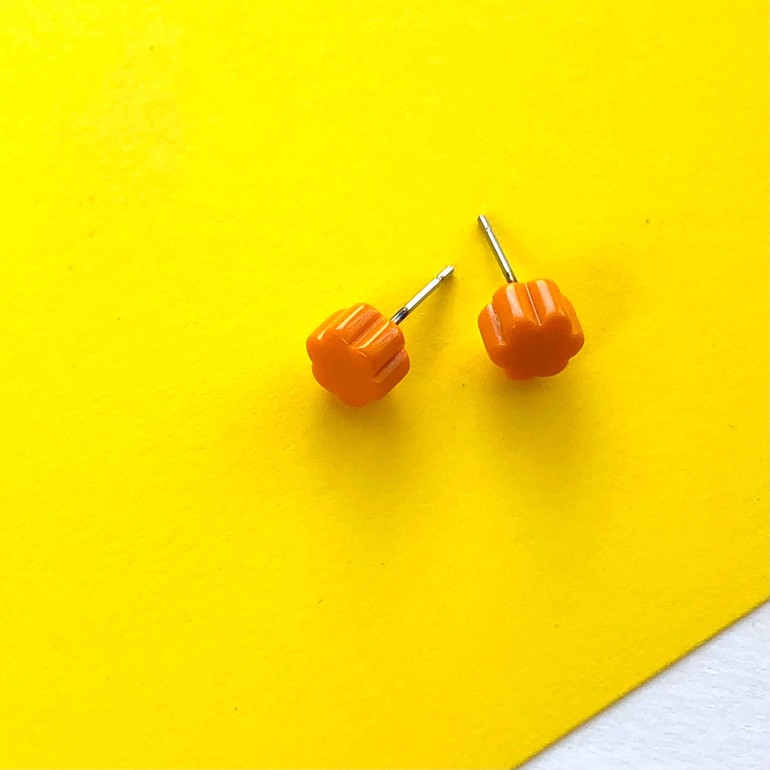 orange lucite studs