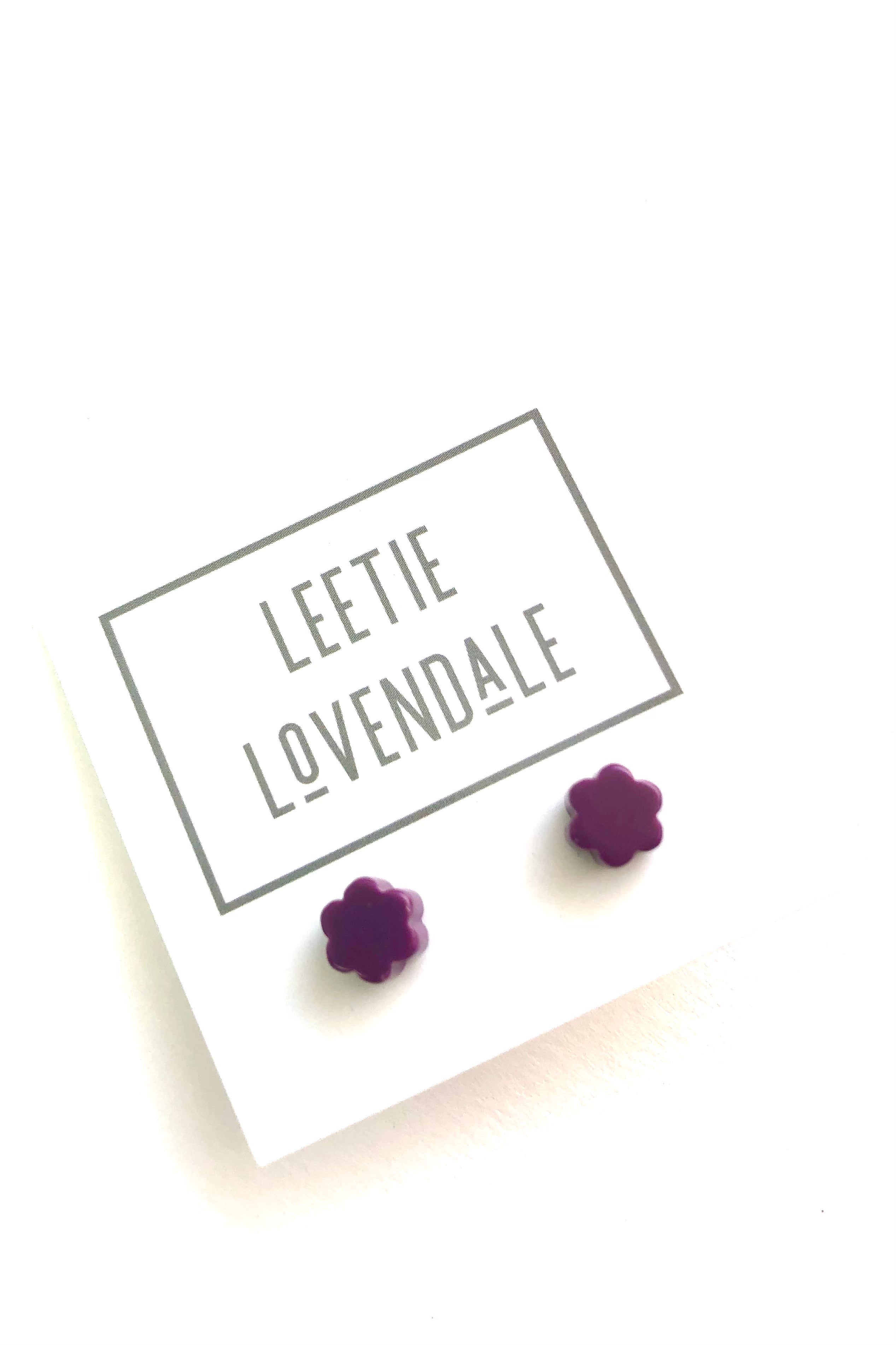 purple flower earrings