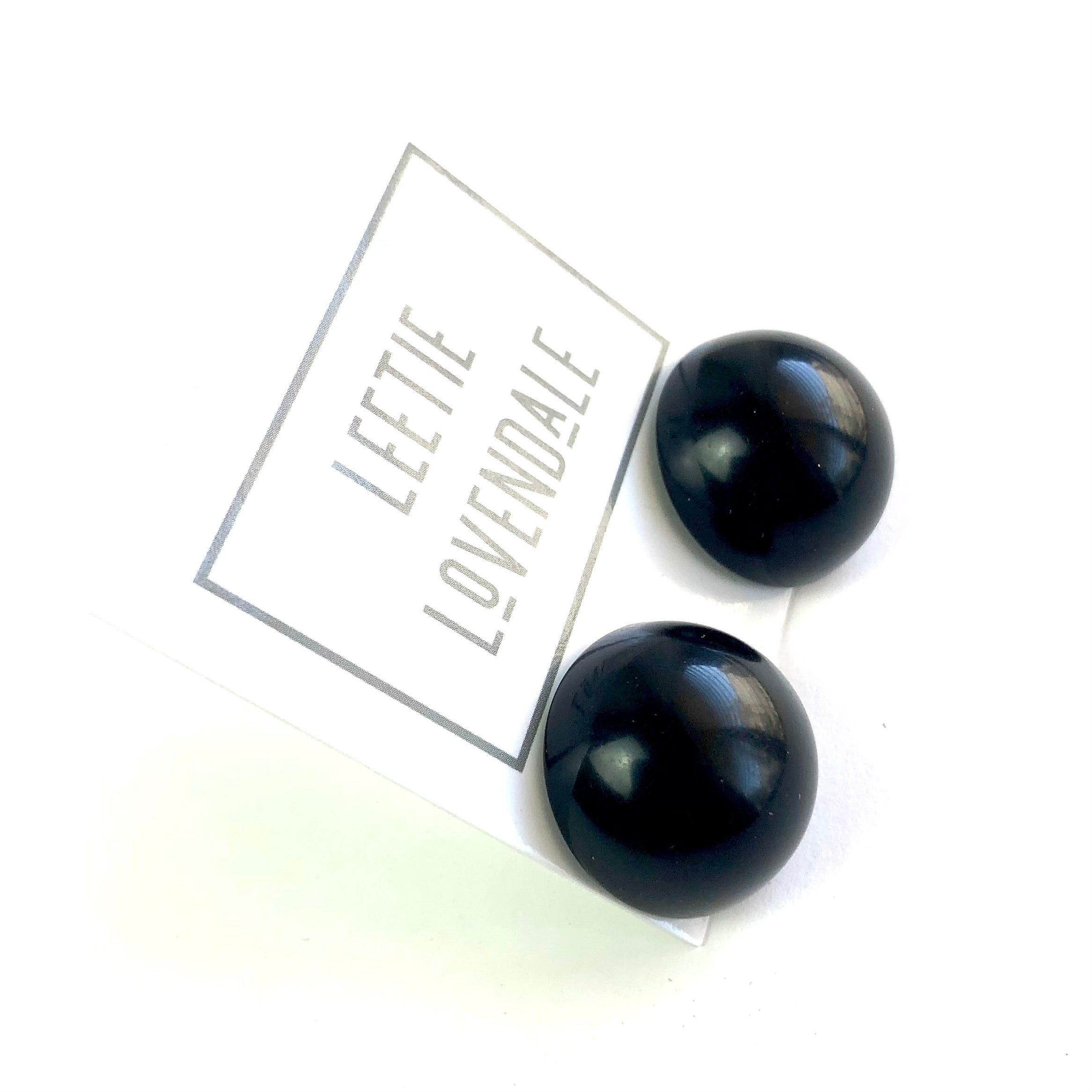 black acrylic earrings