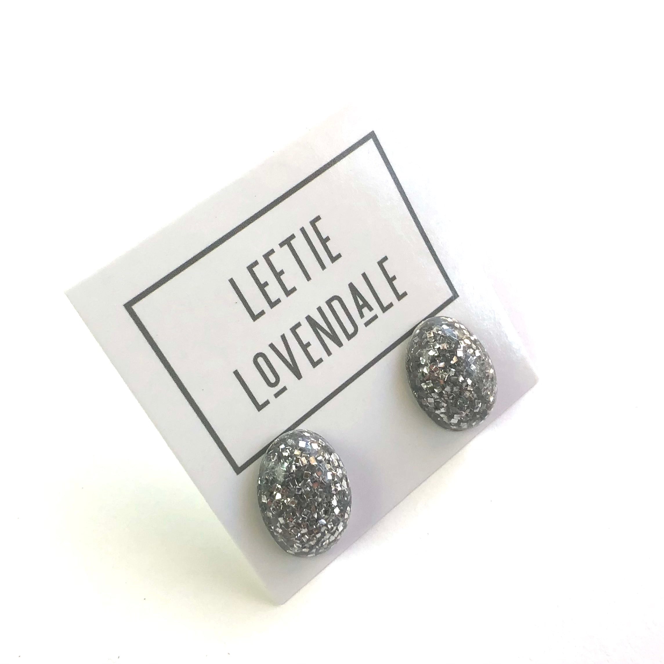 silver confetti earrings