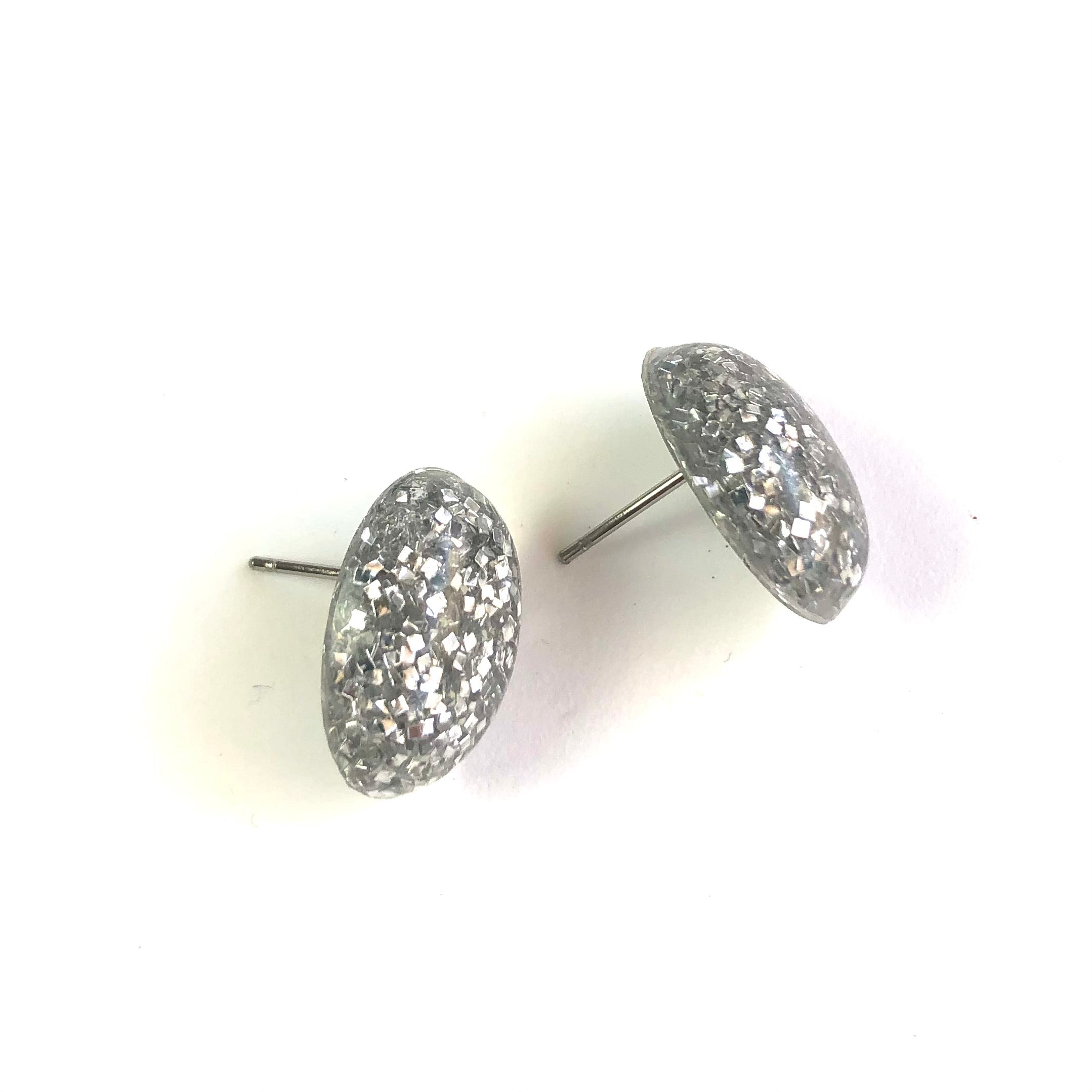glitter stud earrings