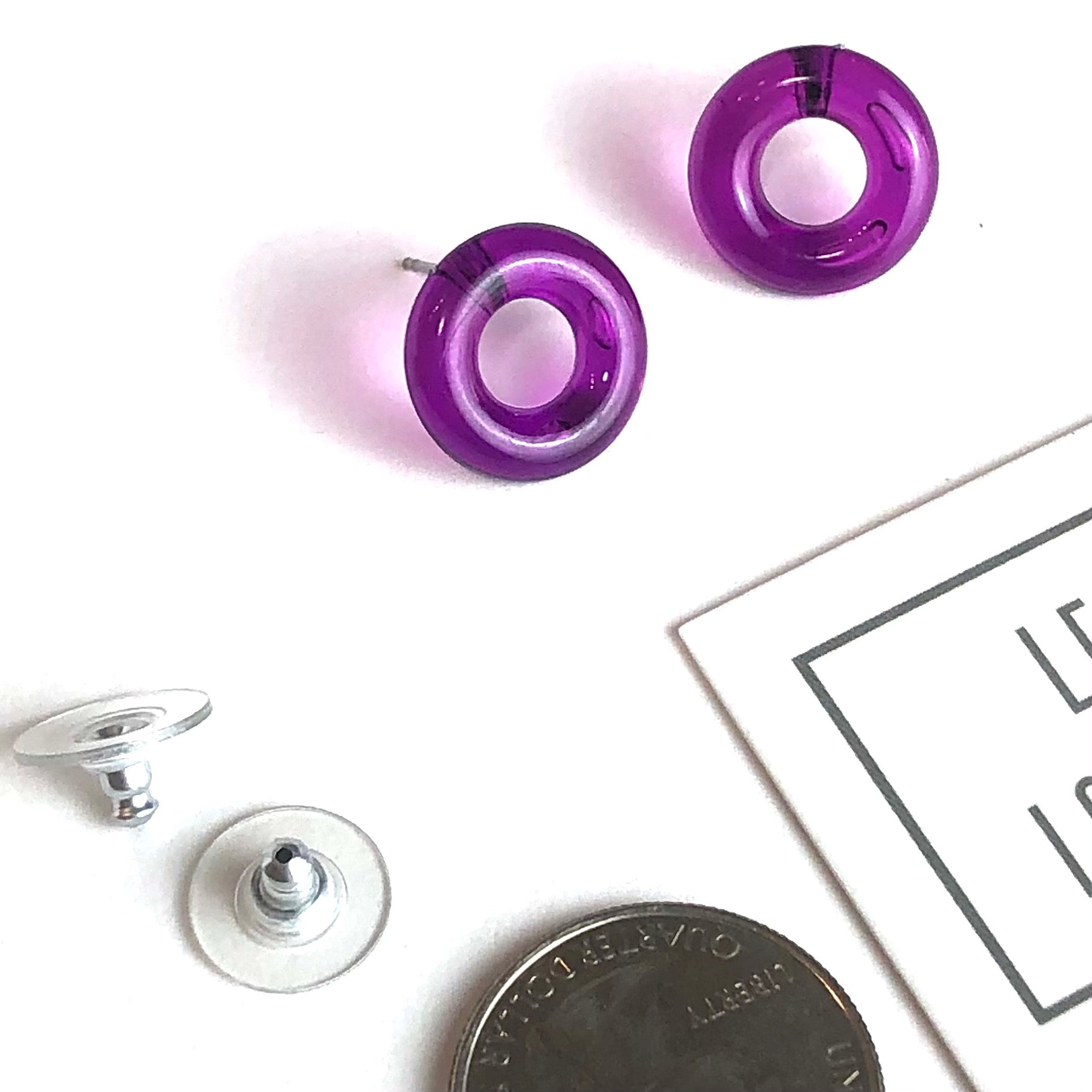 purple donut studs