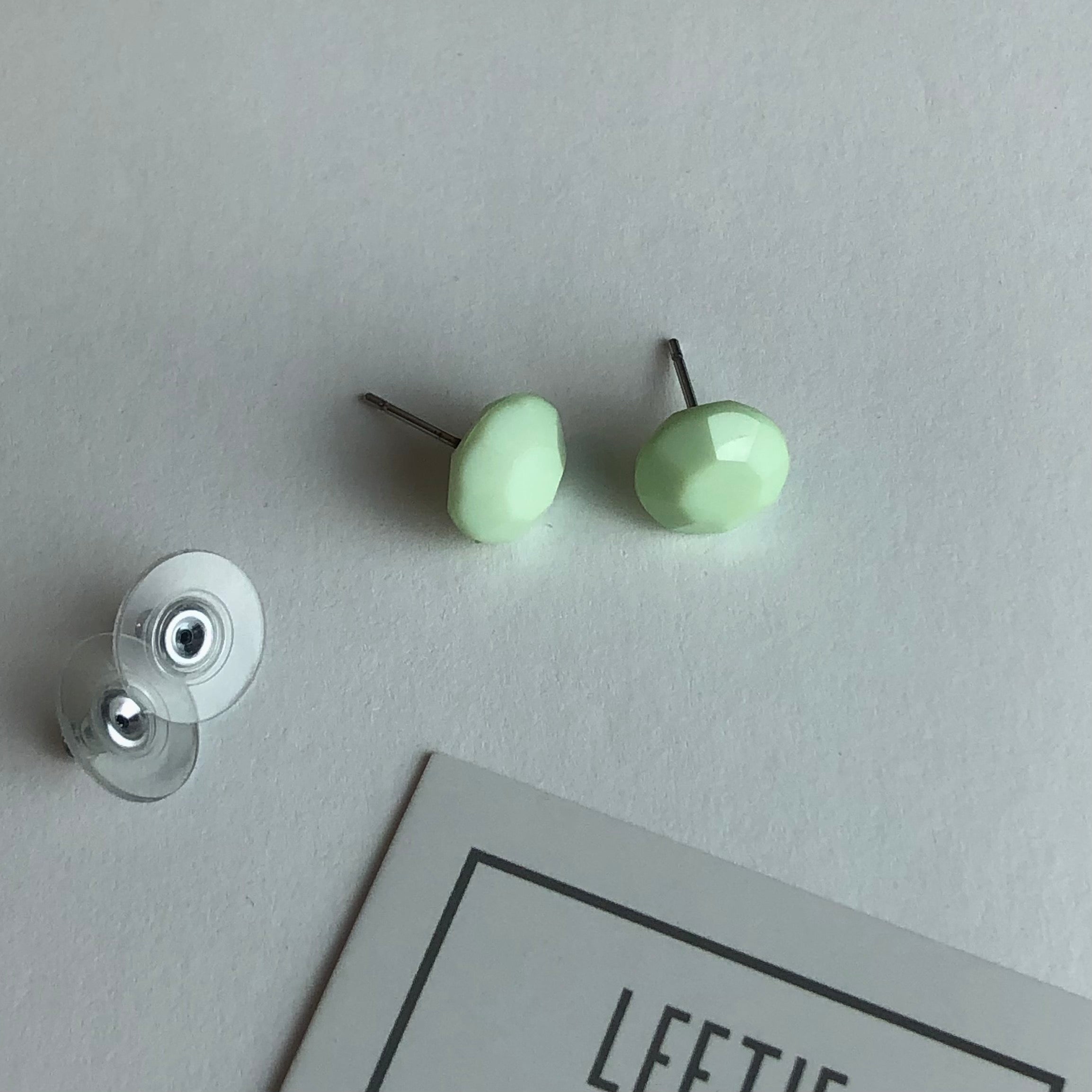 mint green lucite studs