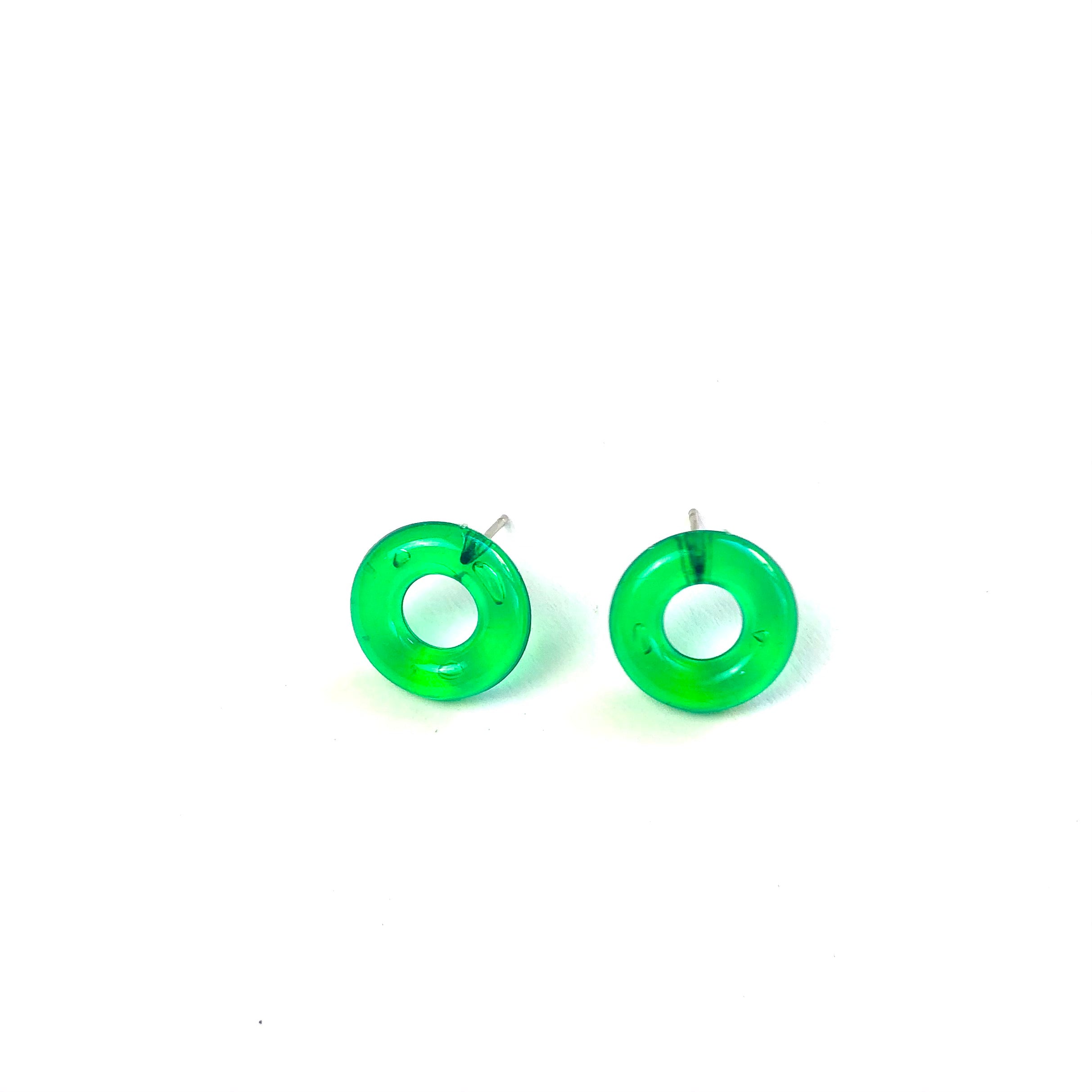 bright green earrings