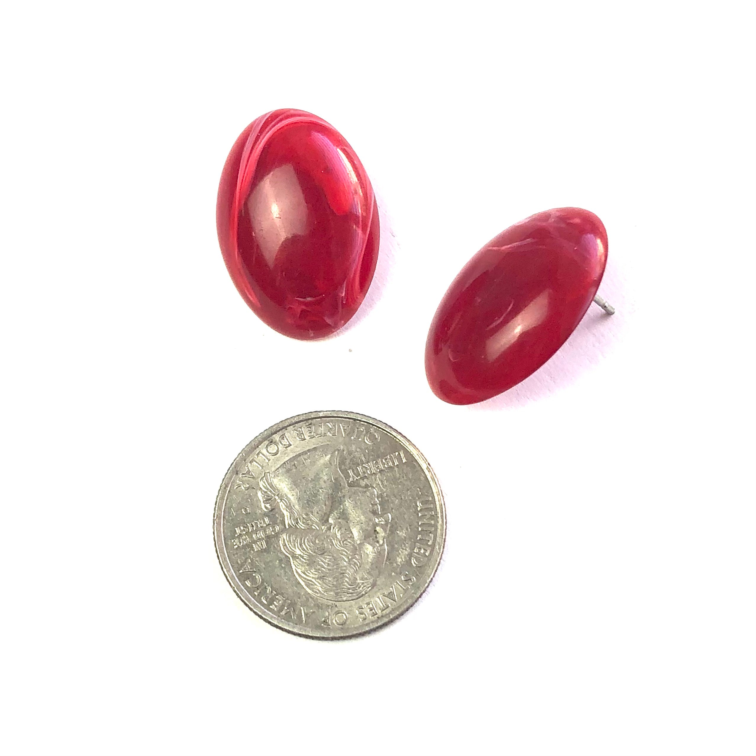 deep red earrings