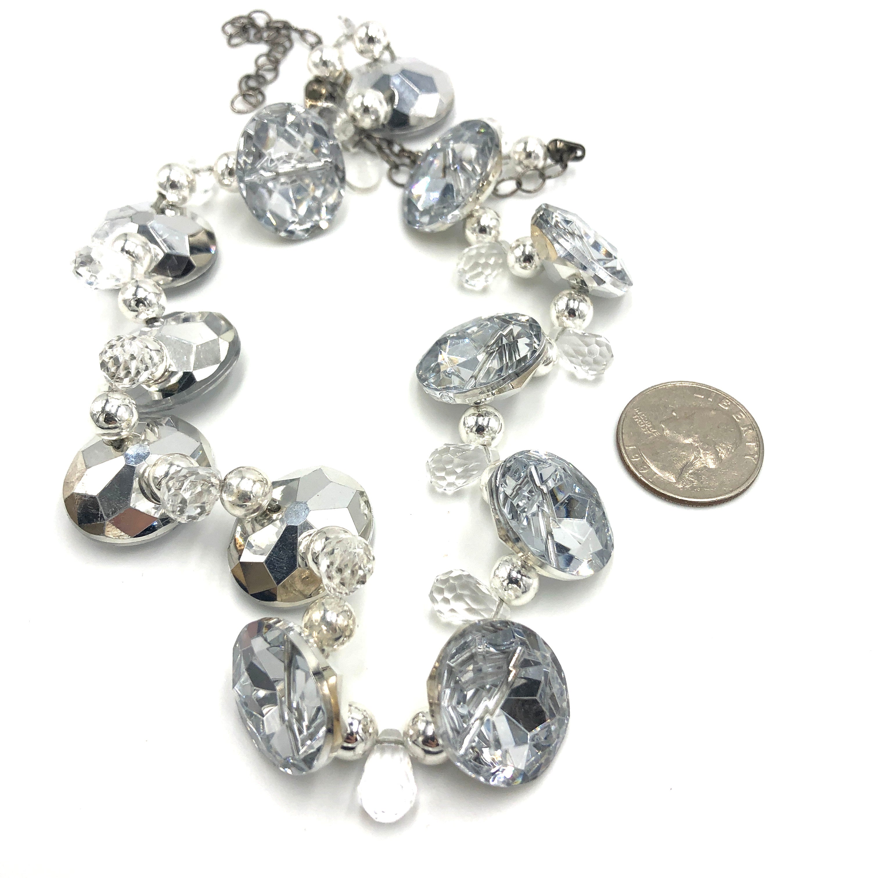 silver beads necklace