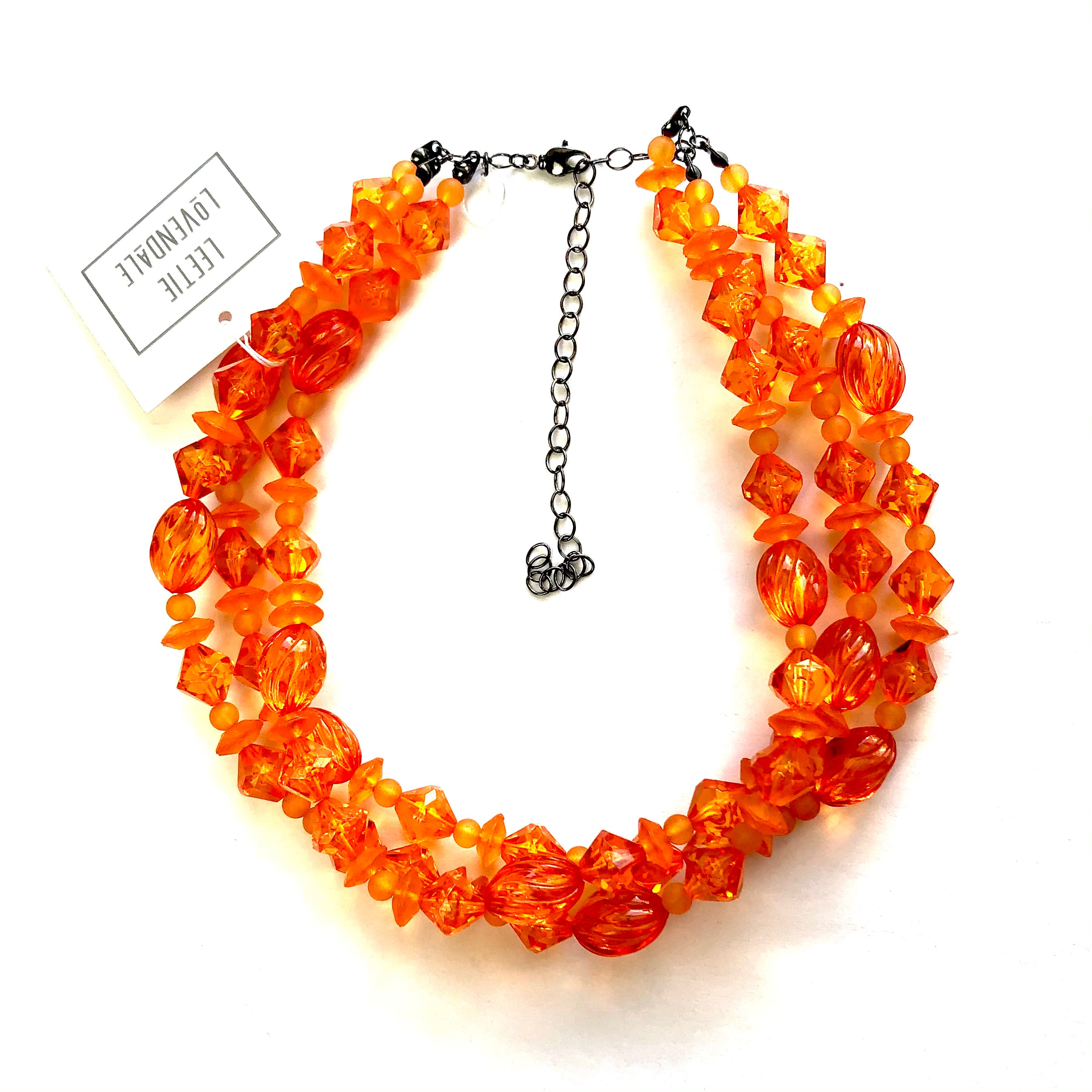 Orange Mix Faceted Morgan Necklace