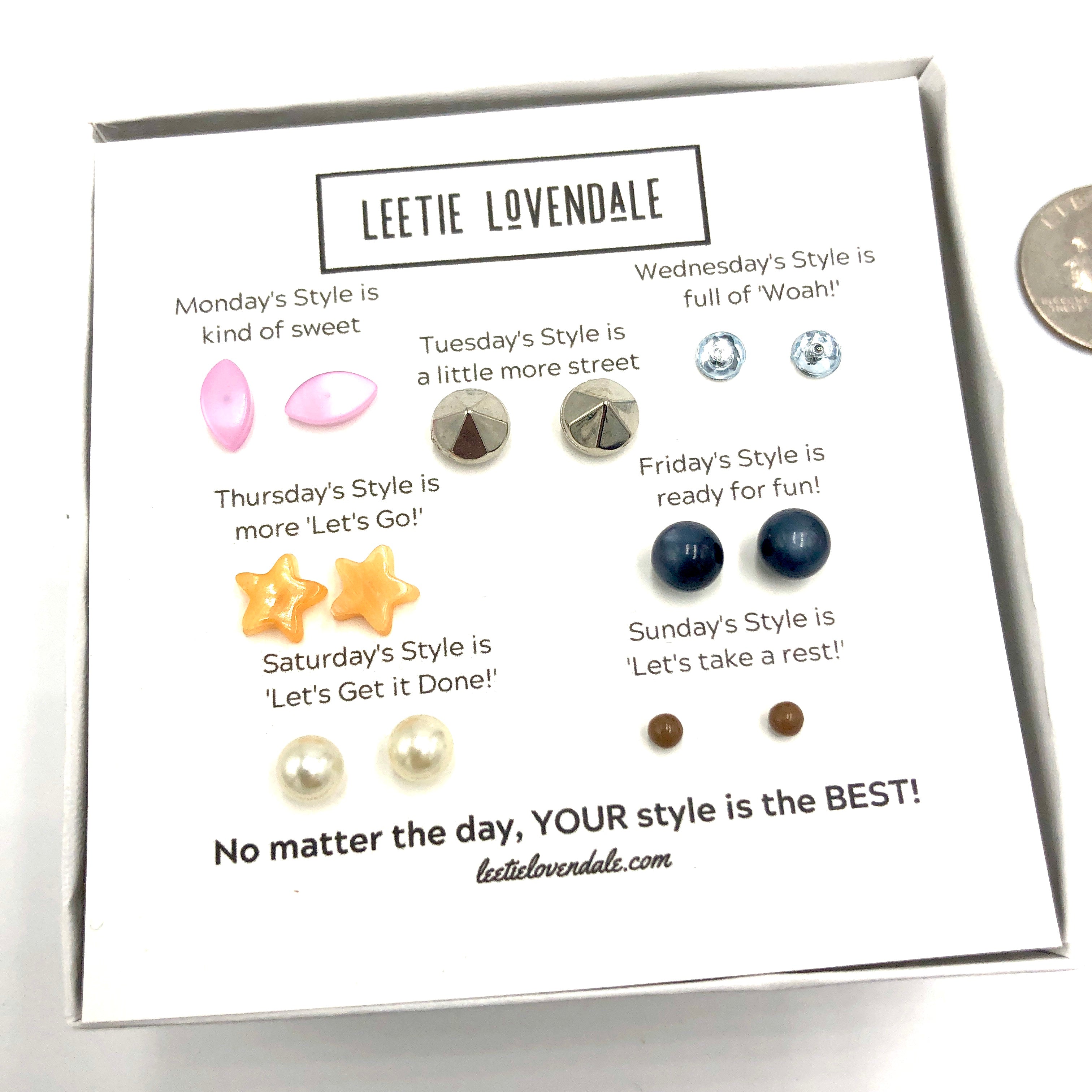 style box gift earrings