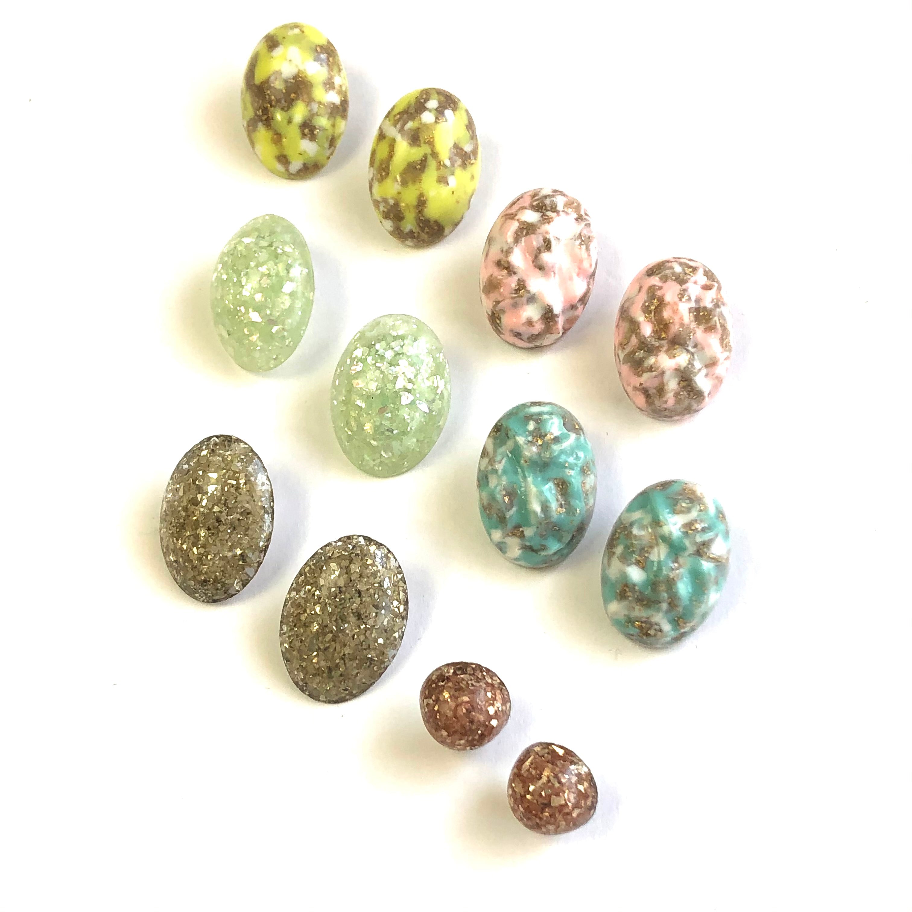 vintage confetti glitter studs