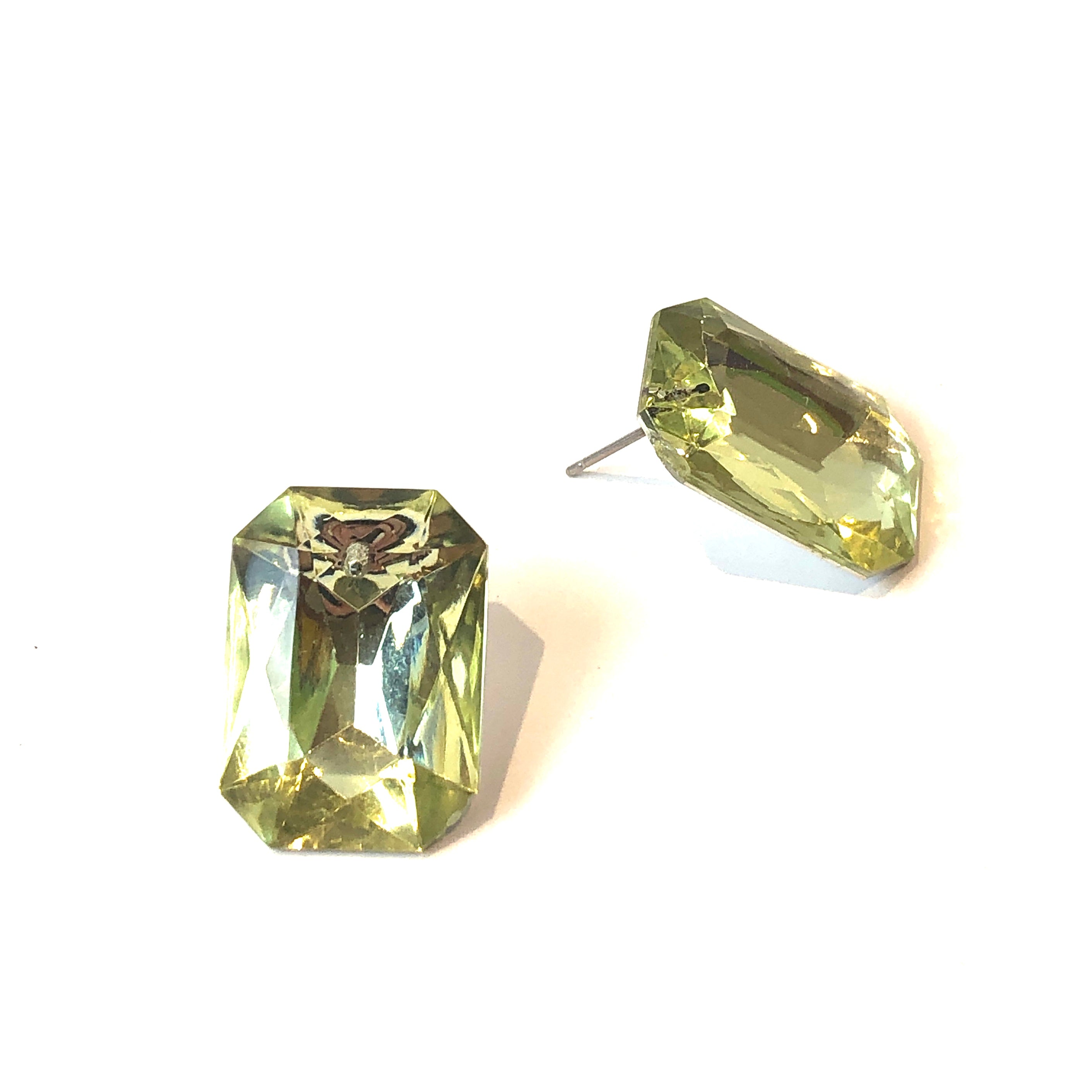 yellow glow faceted earrings