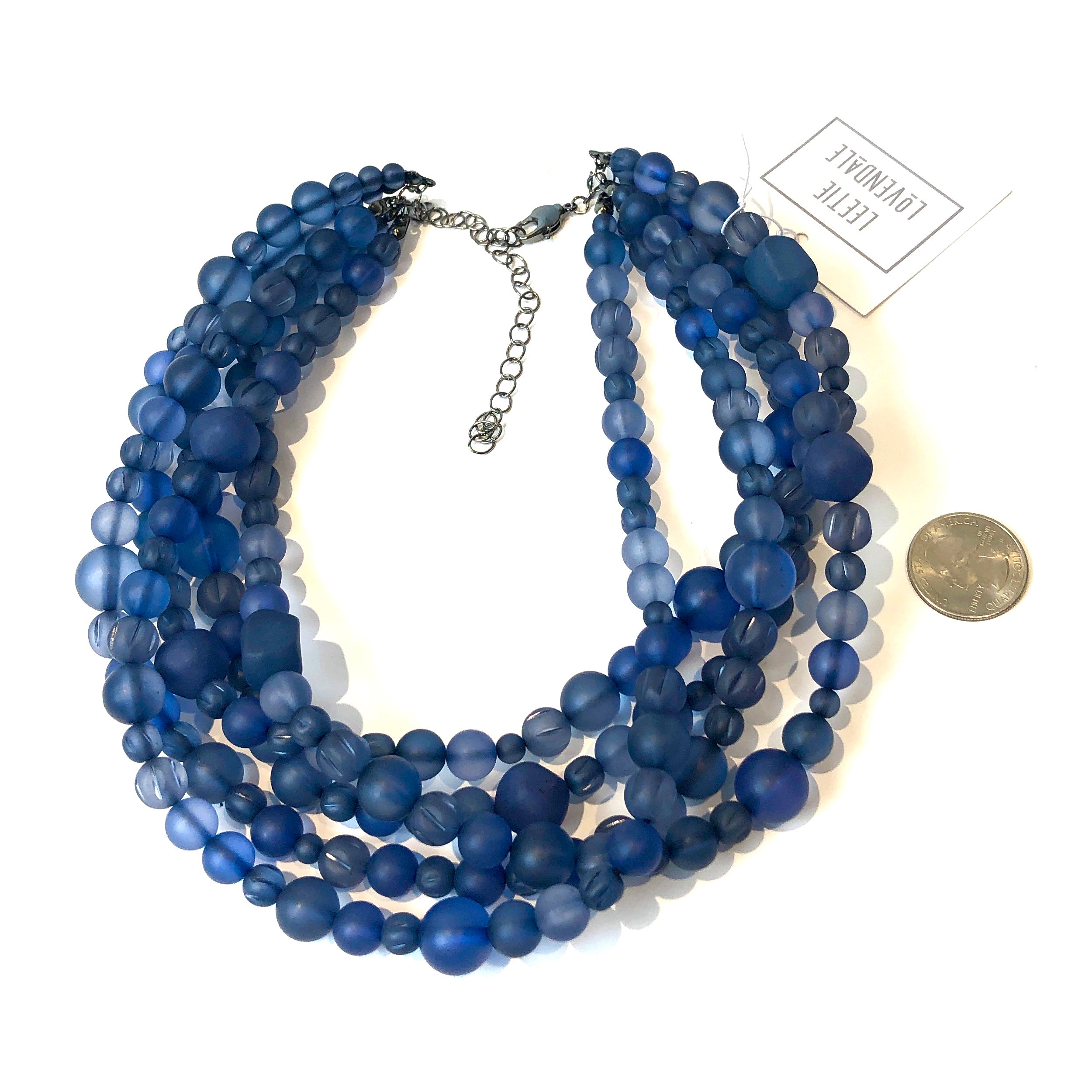 Denim Blue Frosted Mixed Sylvie Statement Necklace