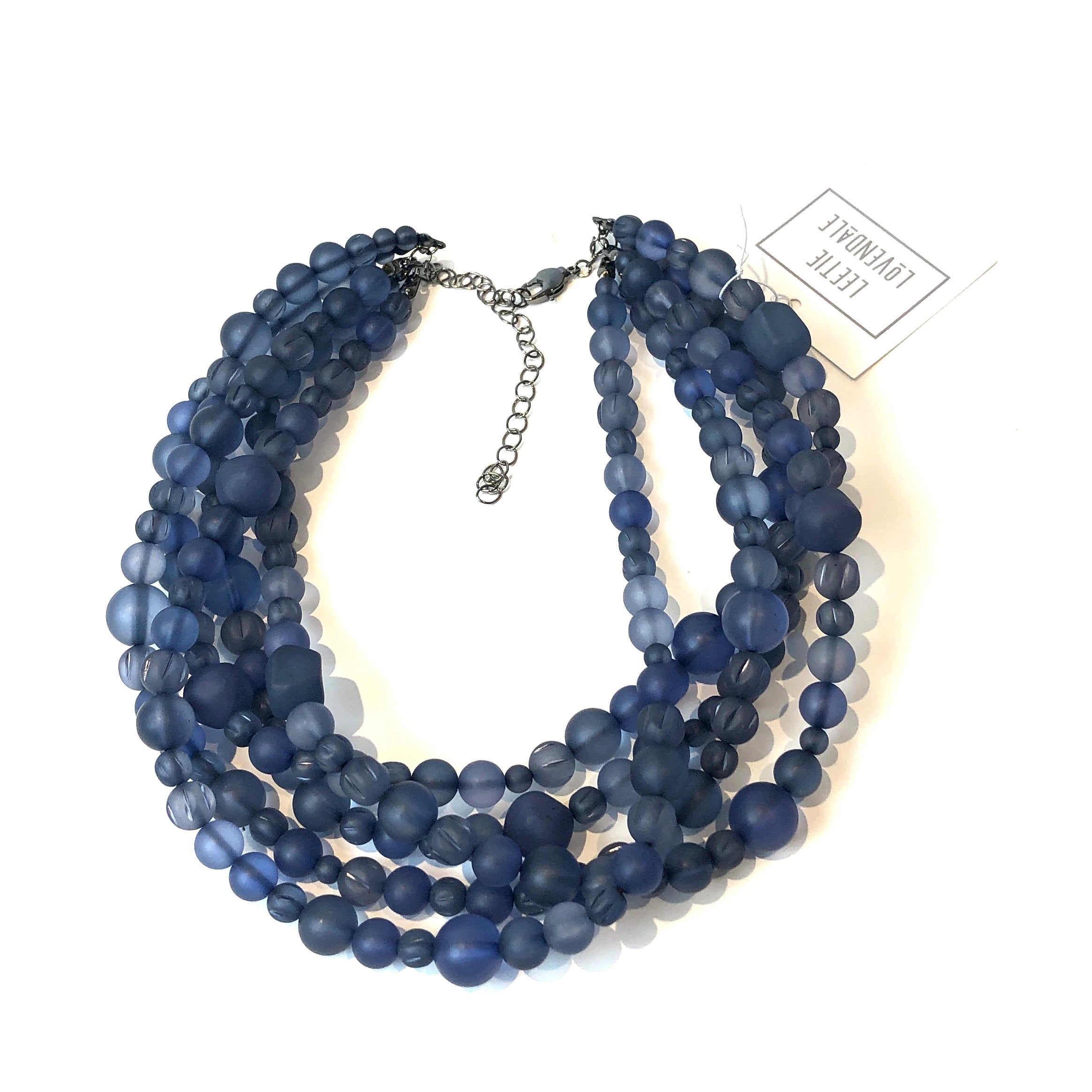 Denim Blue Frosted Mixed Sylvie Statement Necklace