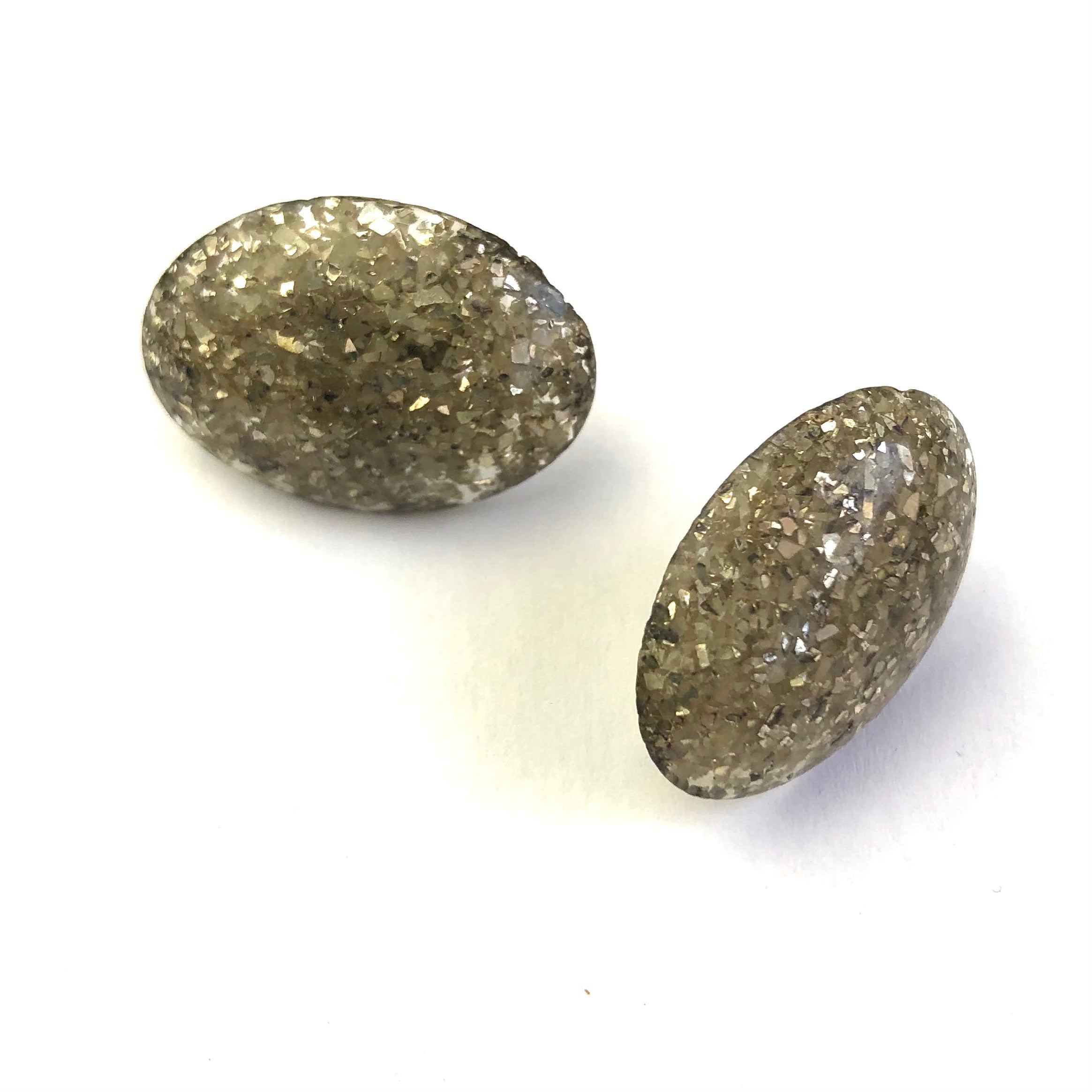 dark silver sparkle studs