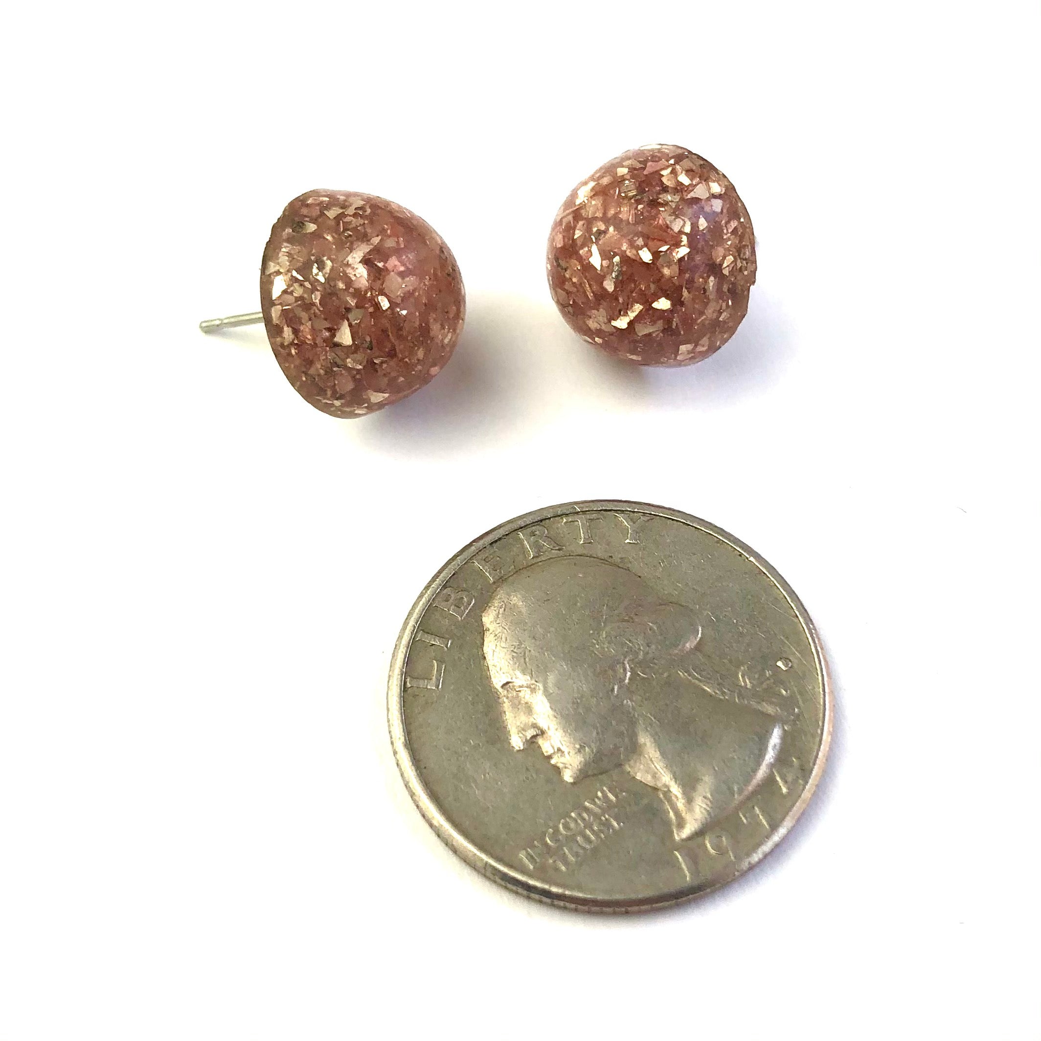 pink glitter earrings