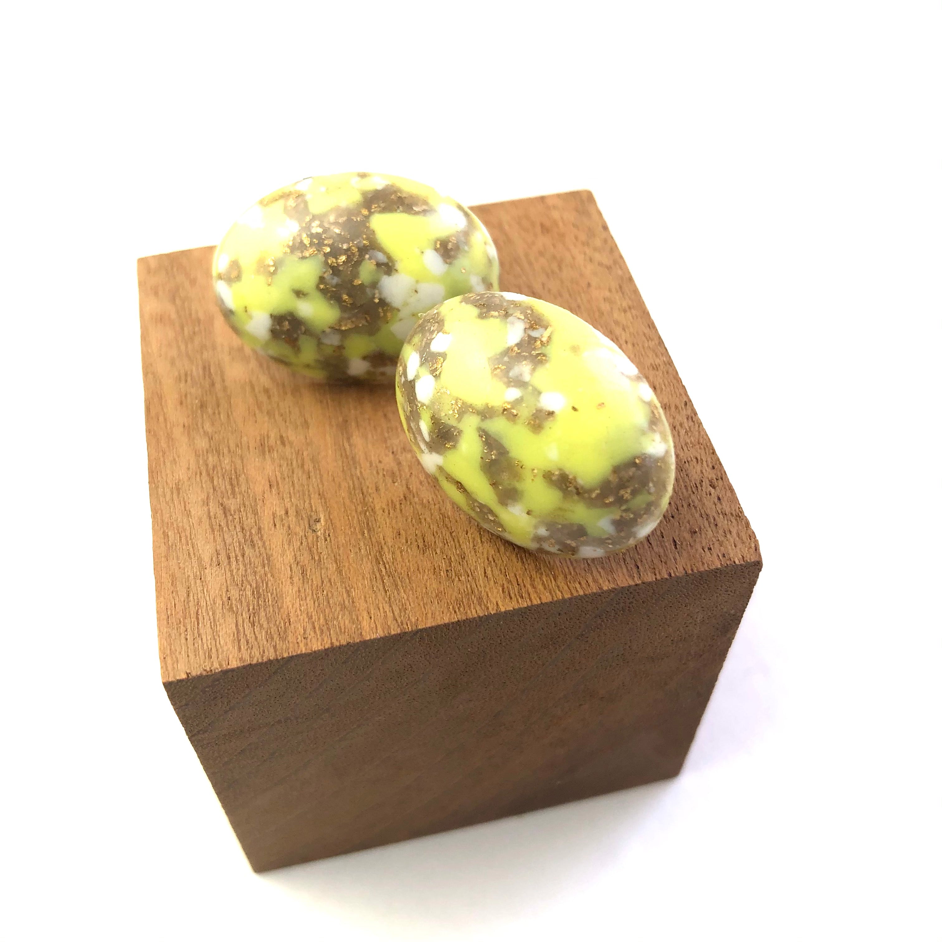 yellow glitter studs