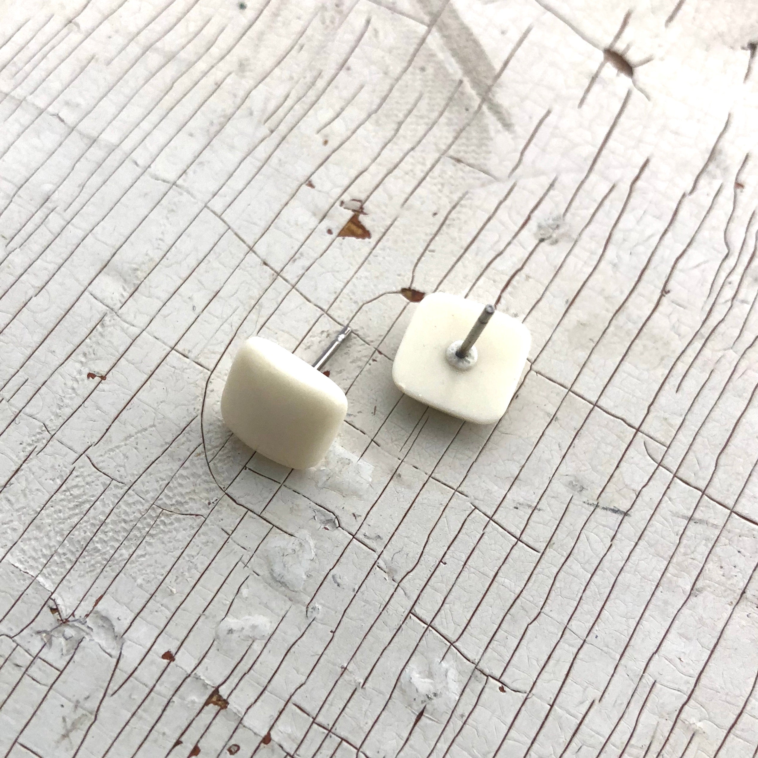 off white square studs