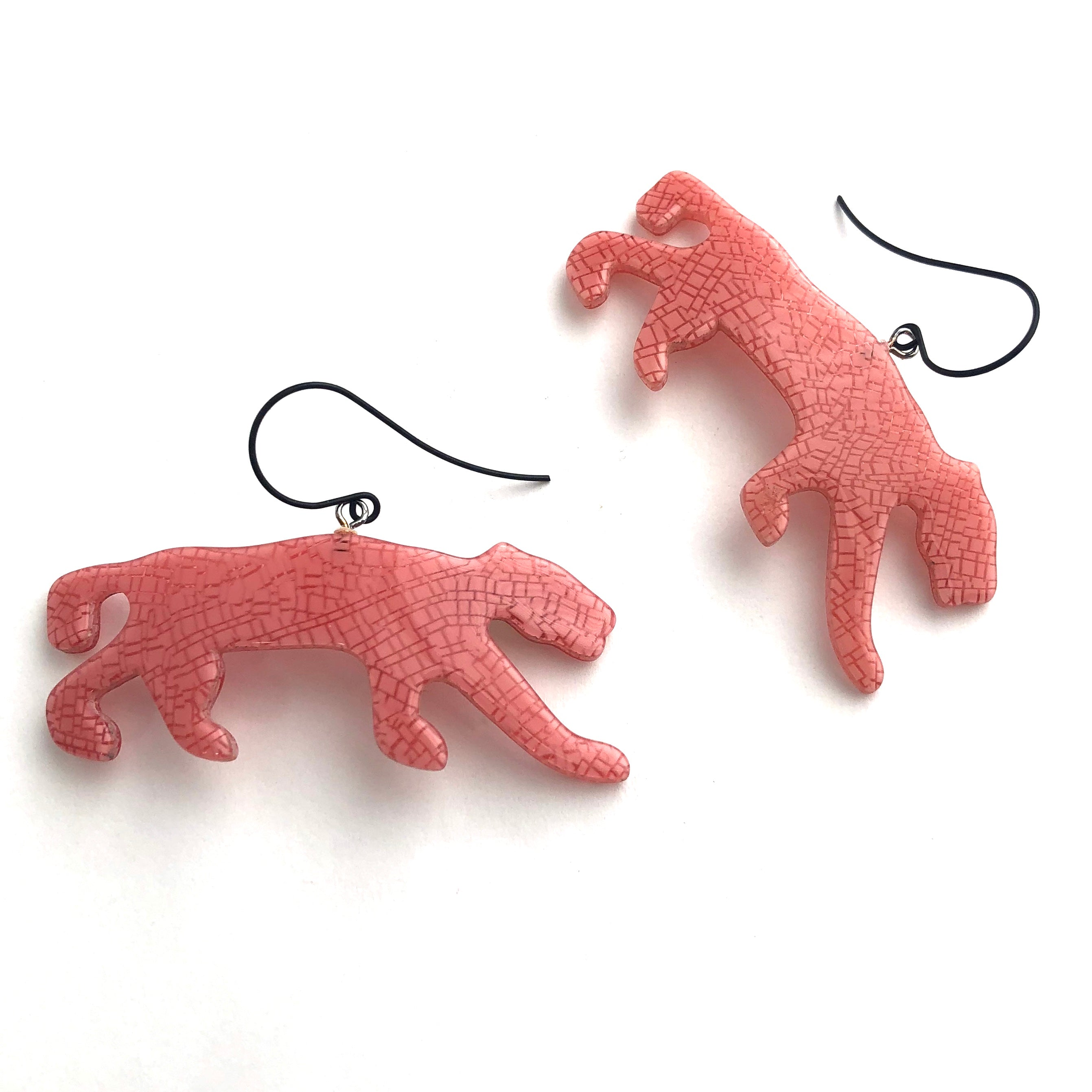 pink resin earrings