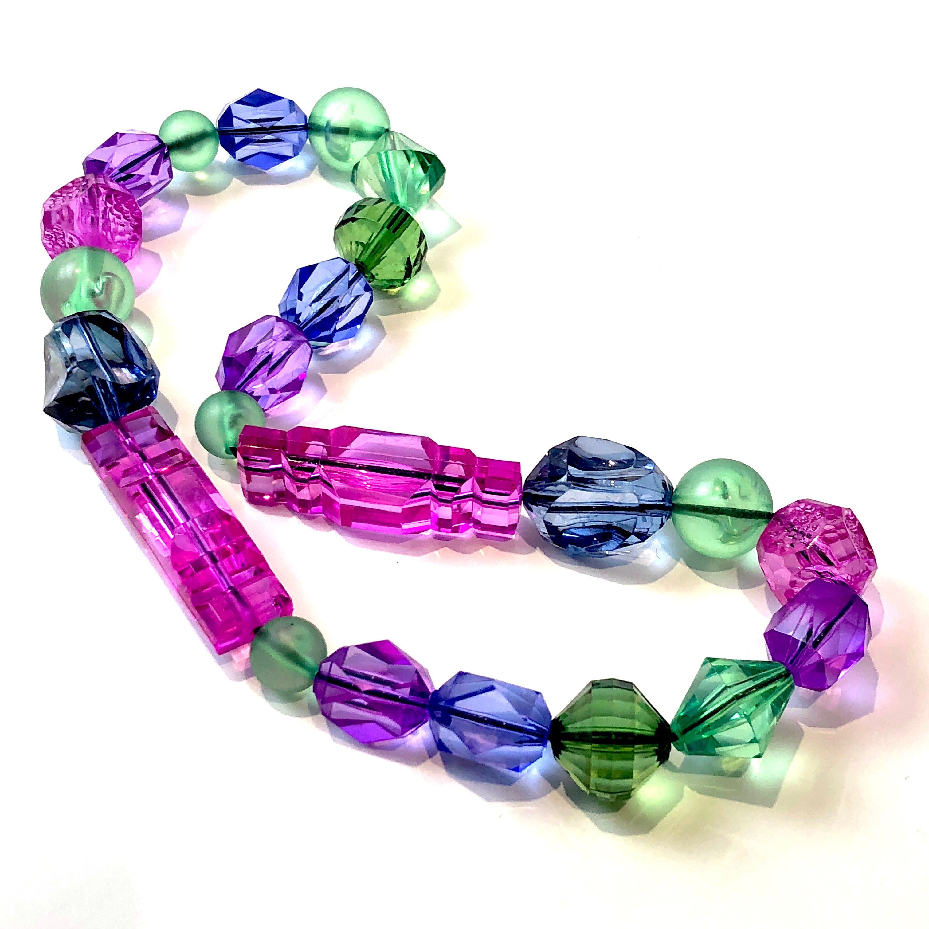 gem tone faceted necklace