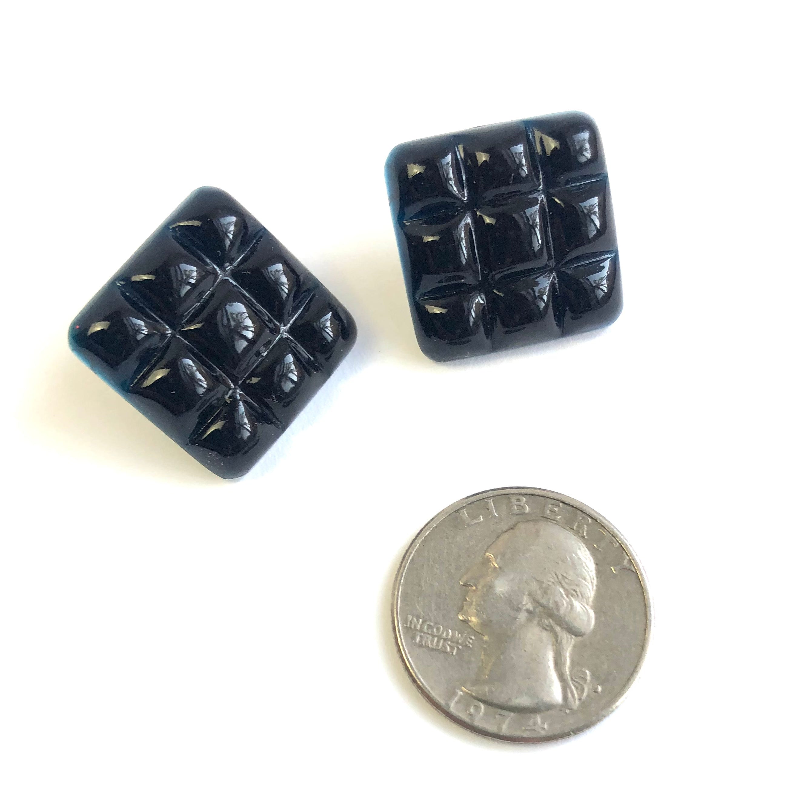 black waffle textured earrings