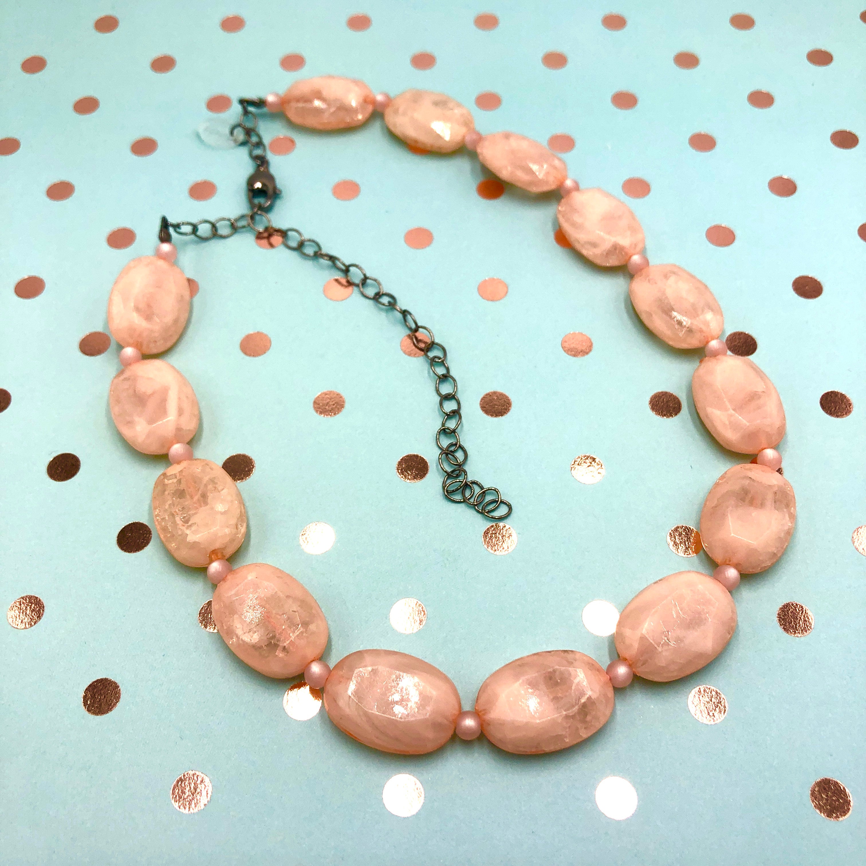 vintage crackle necklace