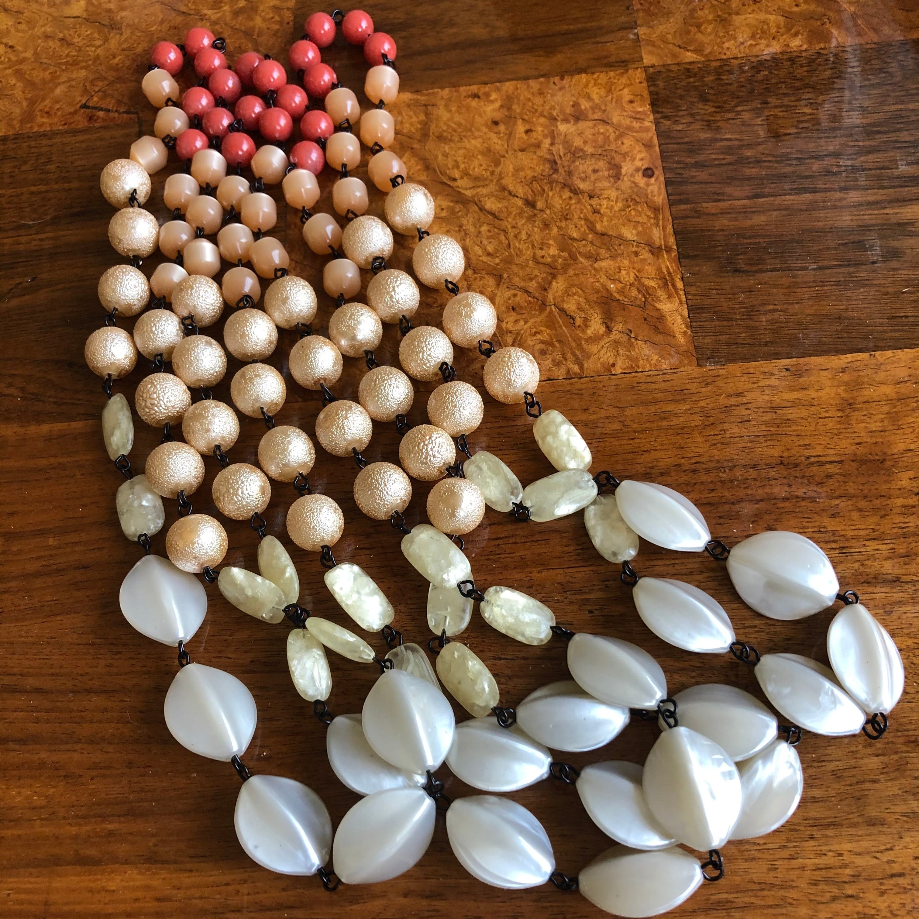 coral cream necklace