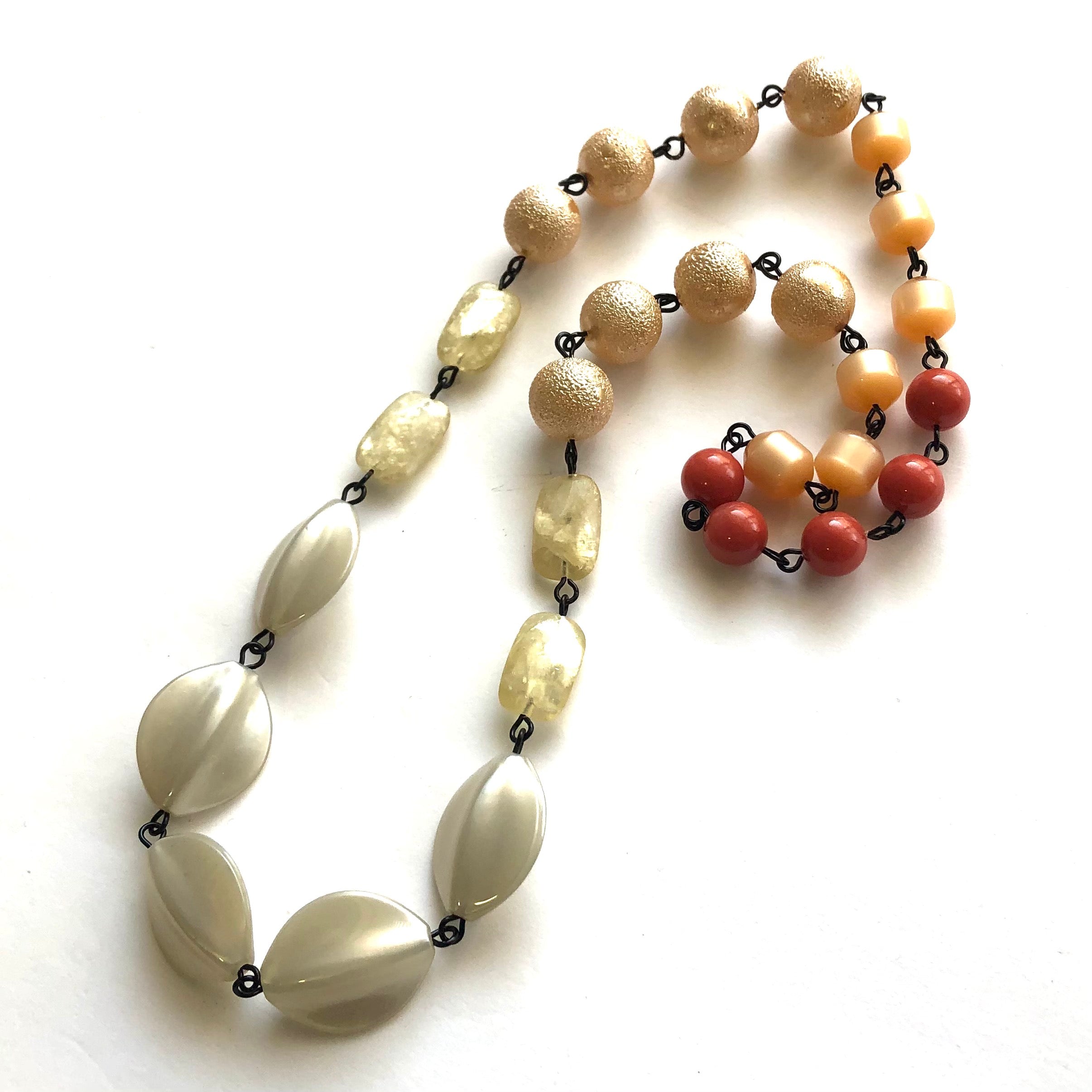earth toned necklace lucite