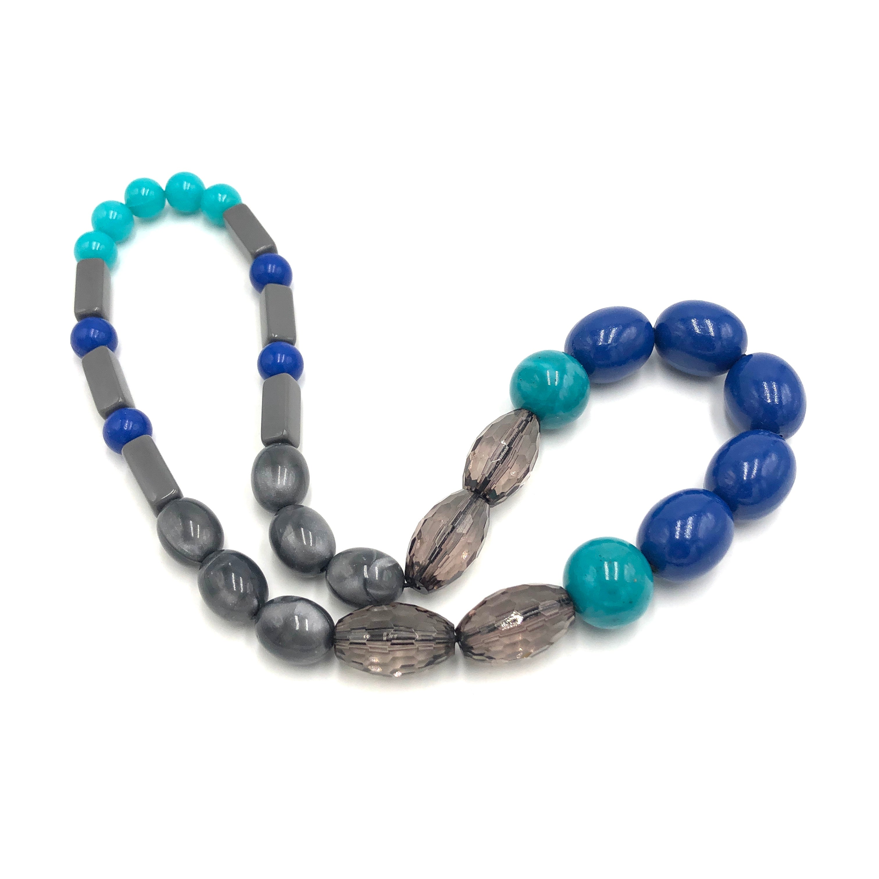 stretch bauble necklaces grey