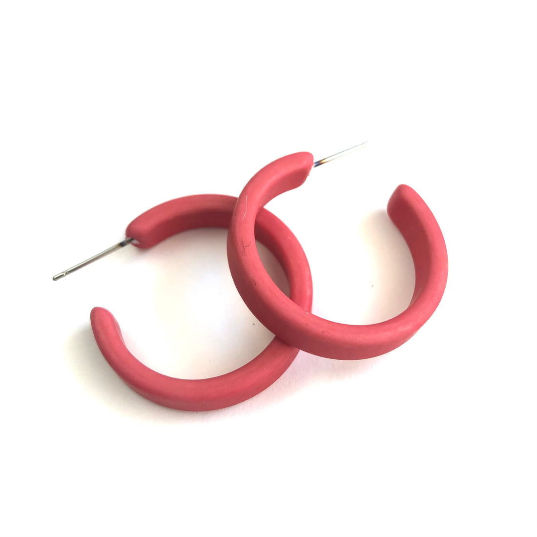 rose pink hoop earrings
