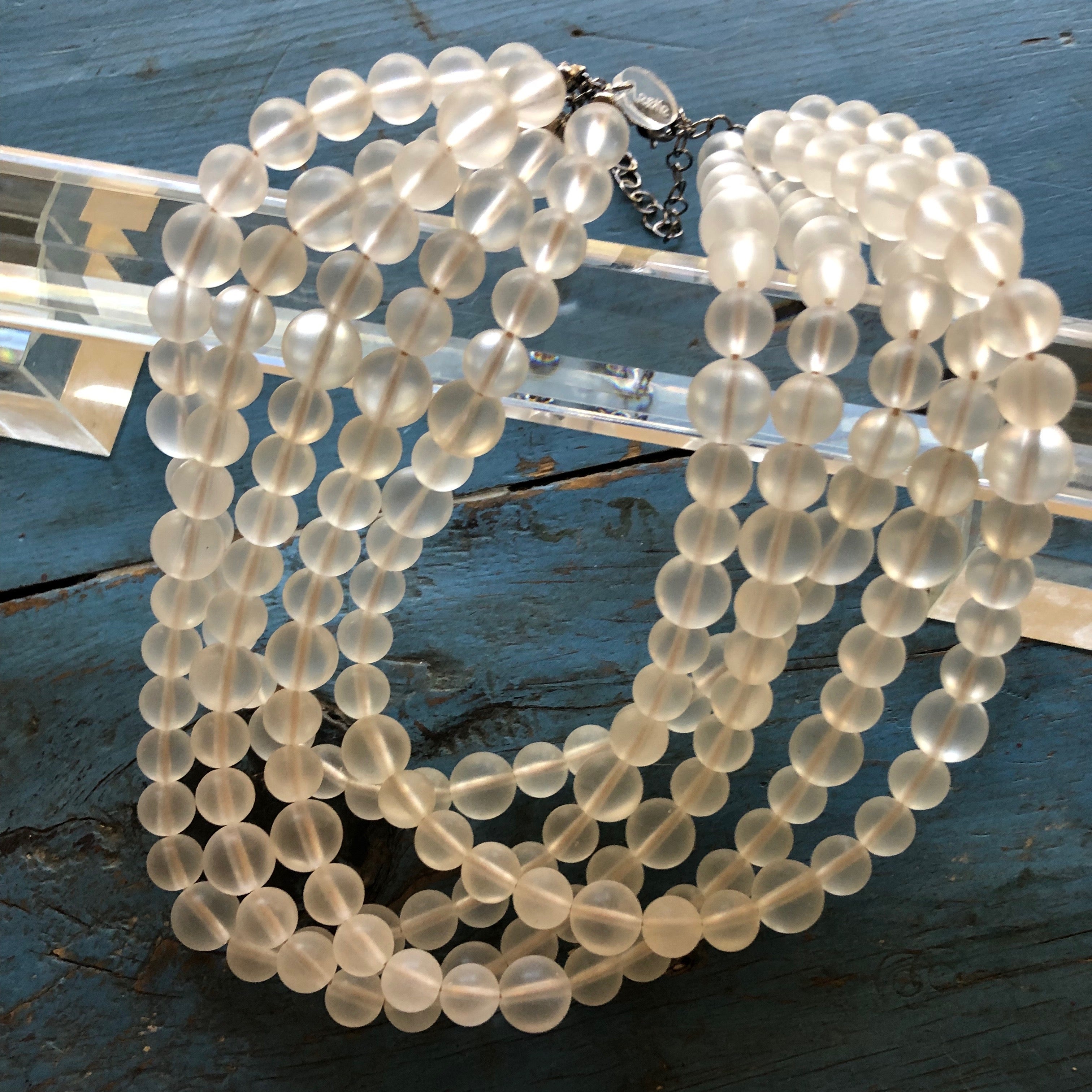 clear frosted necklace