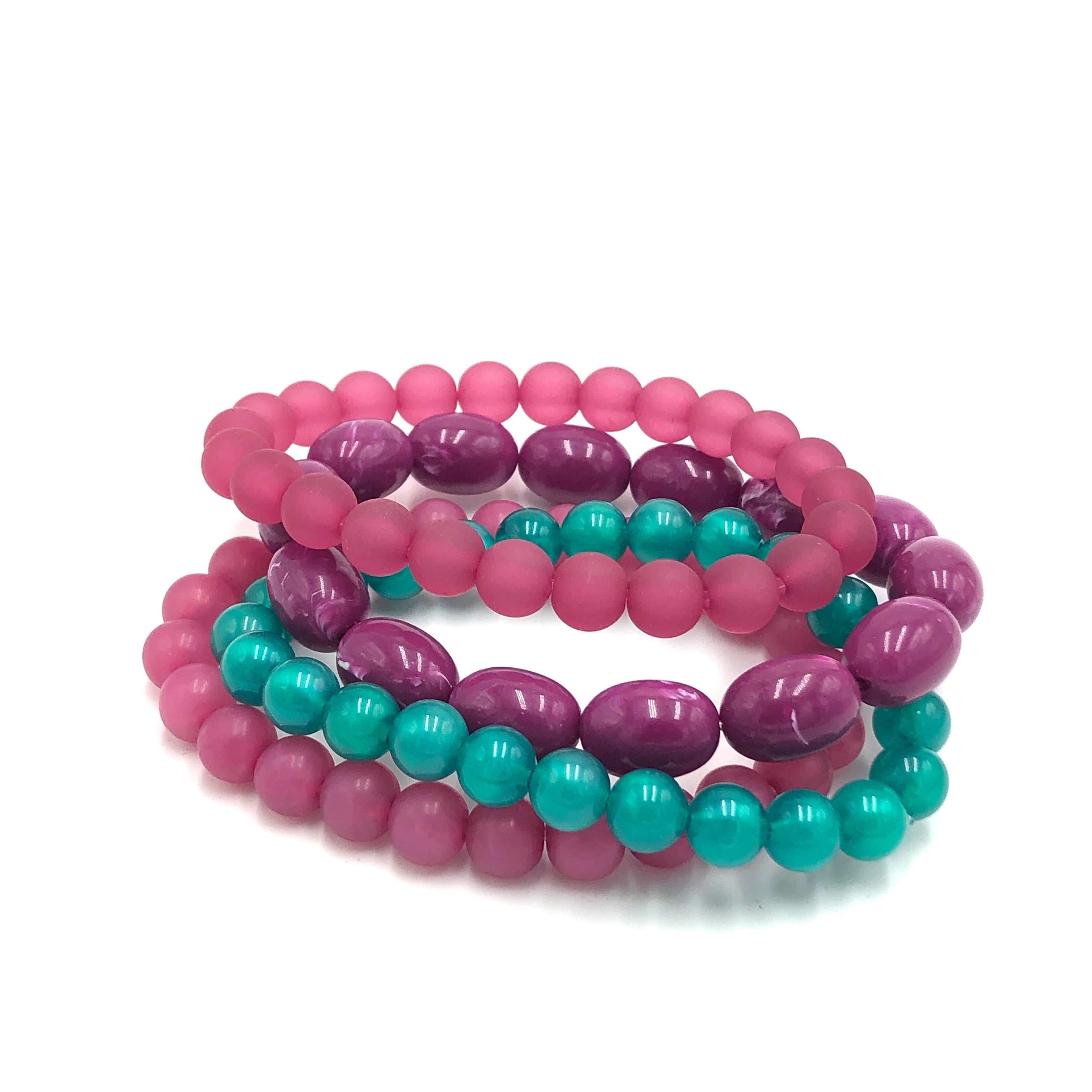 Viva Violet & Emerald Stack & Stretch Bracelets Set