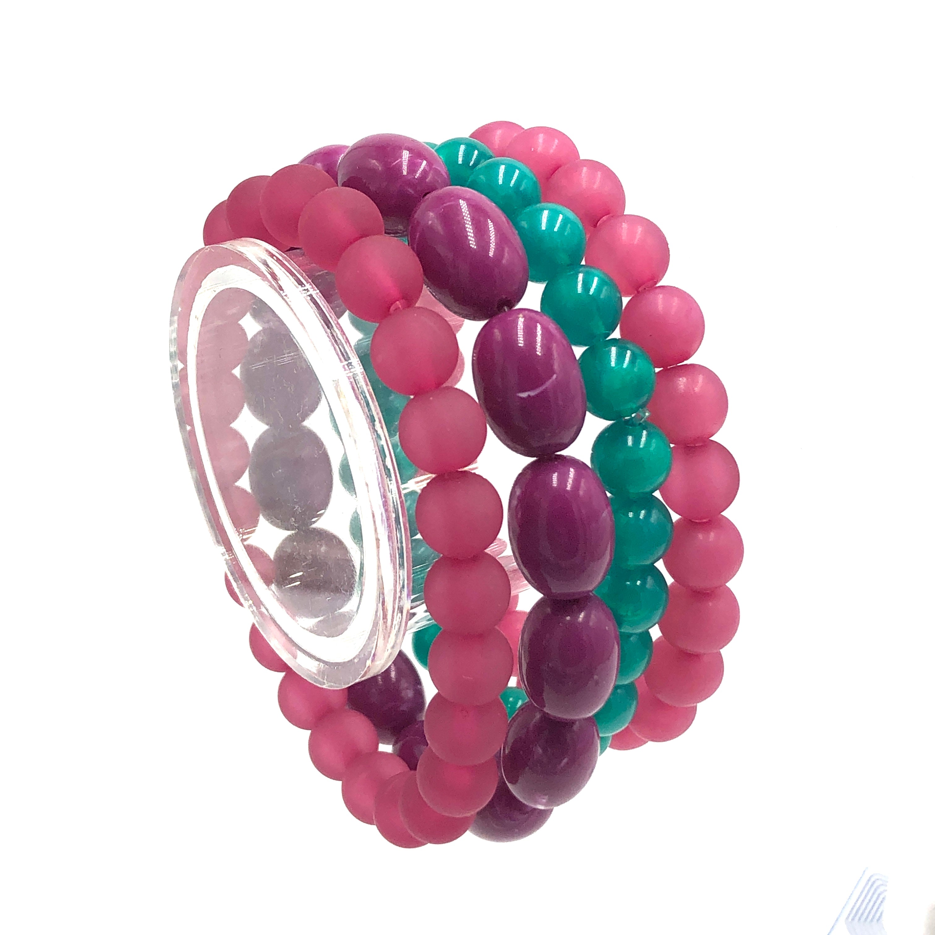 Viva Violet & Emerald Stack & Stretch Bracelets Set