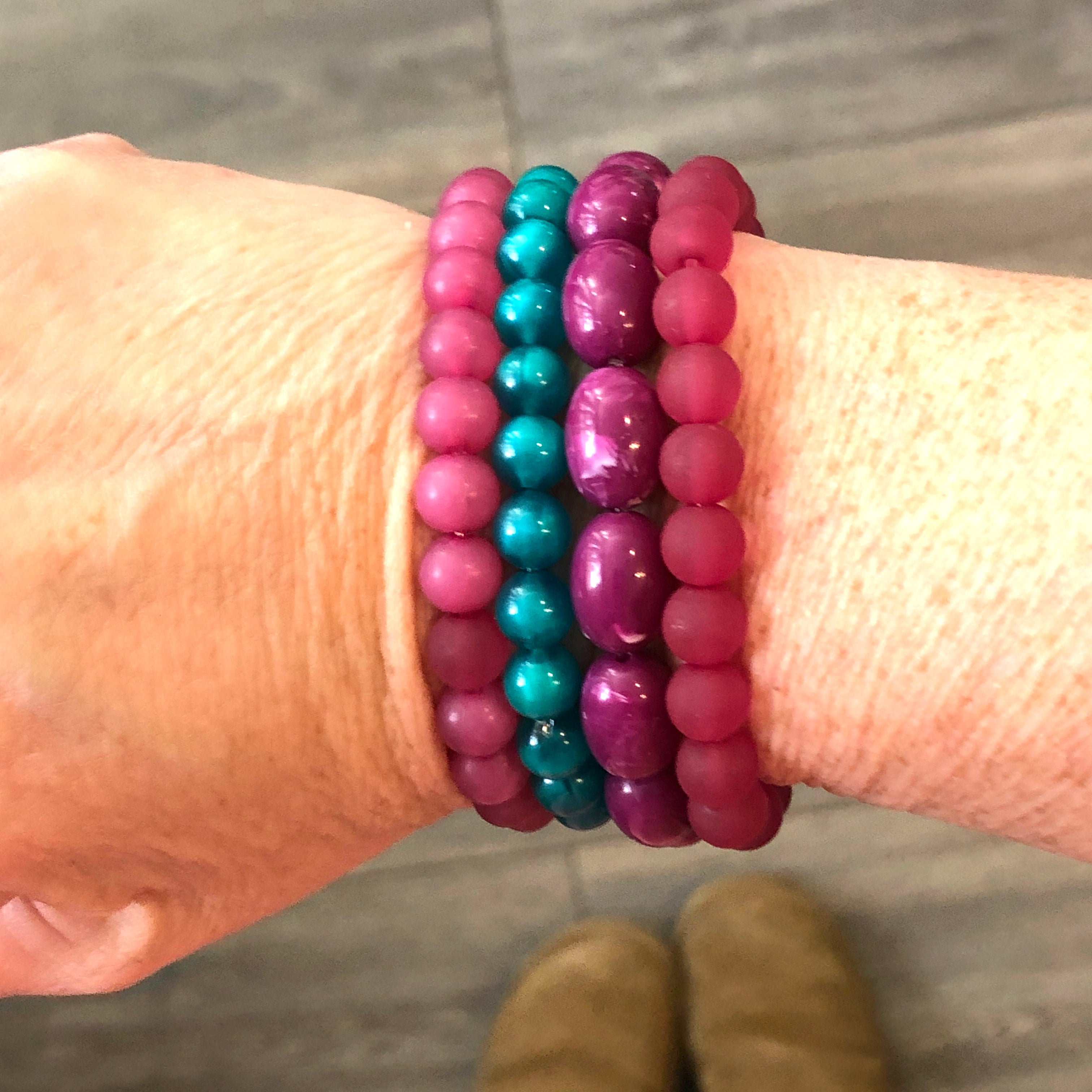 Viva Violet & Emerald Stack & Stretch Bracelets Set