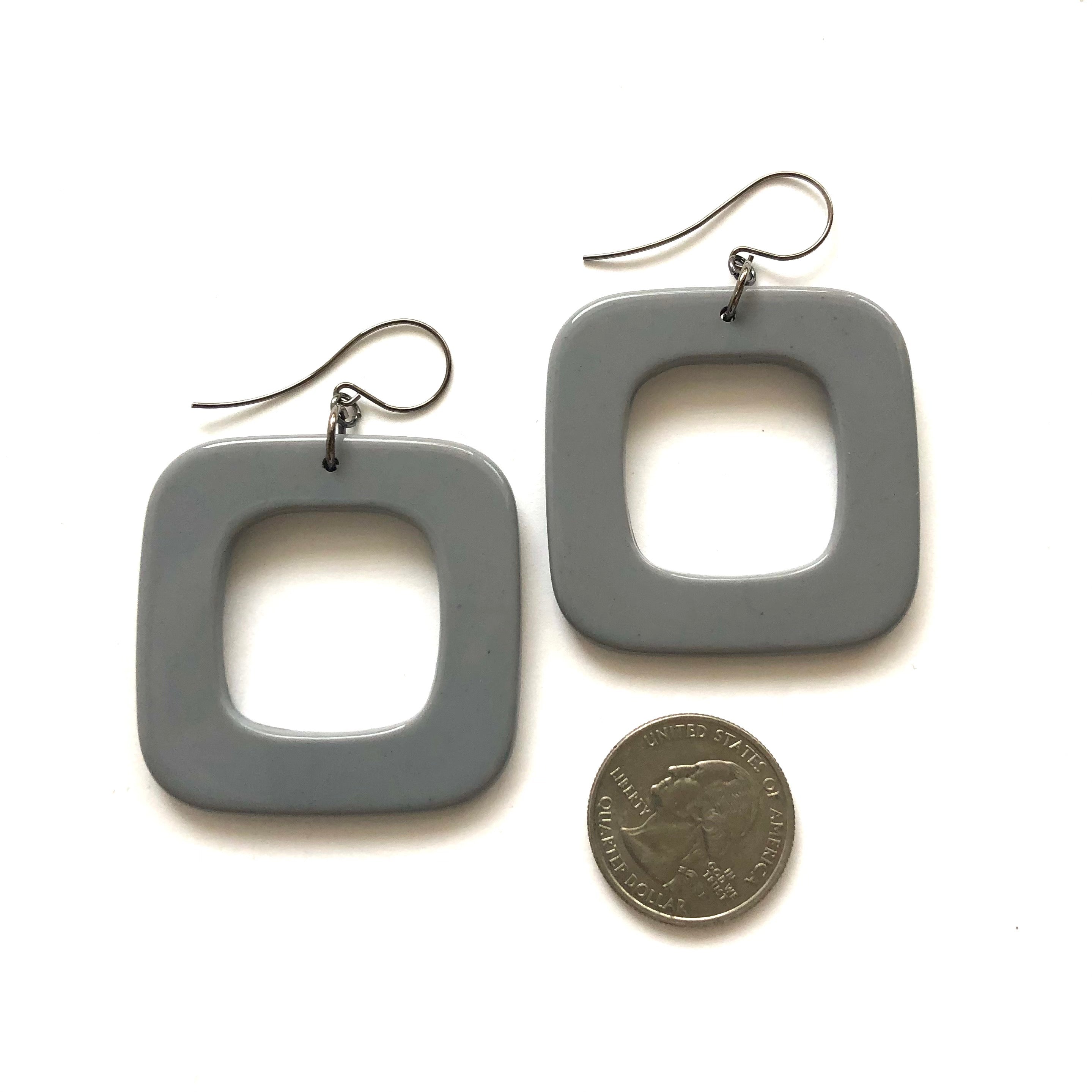 Deco Square Donut Drop Earrings