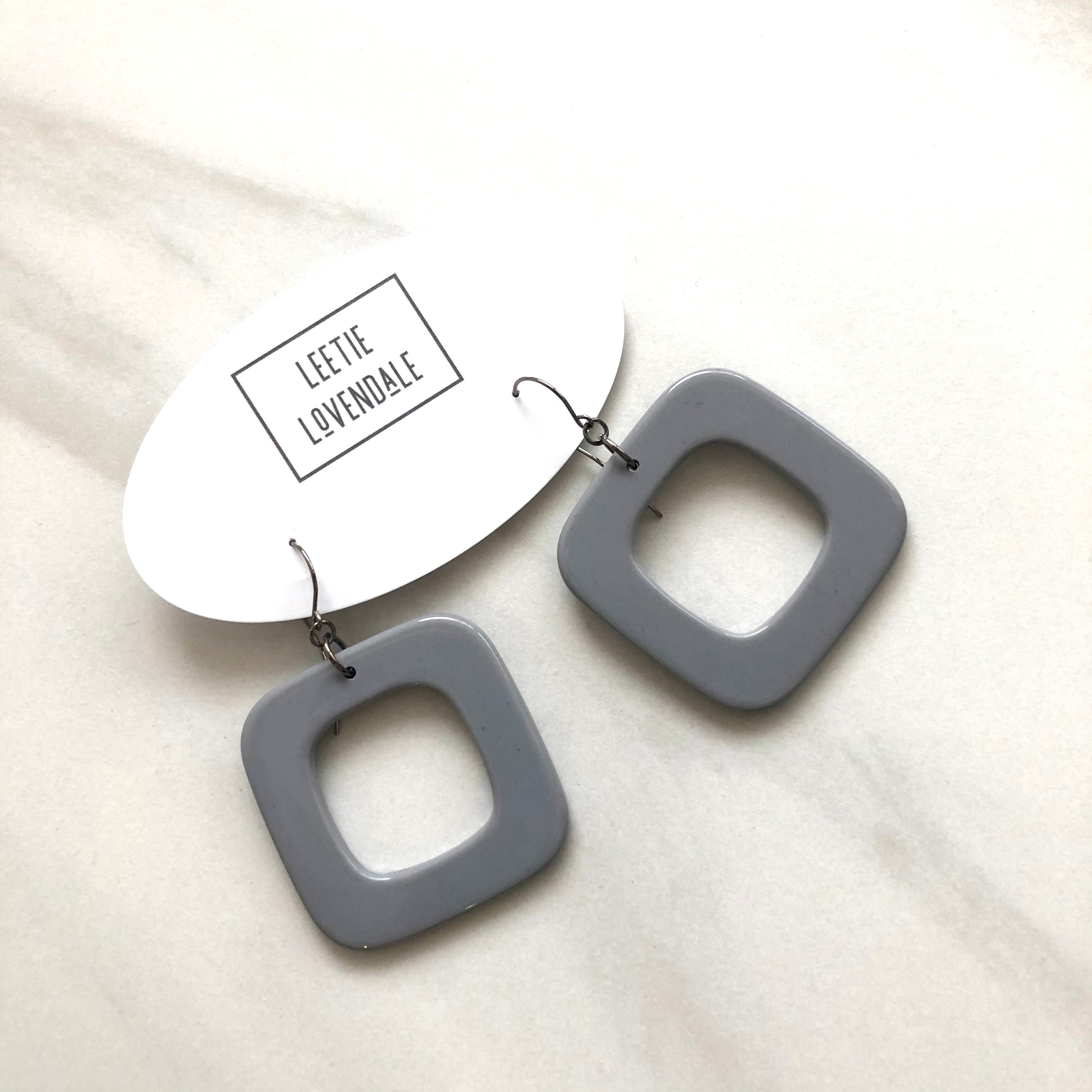 Deco Square Donut Drop Earrings