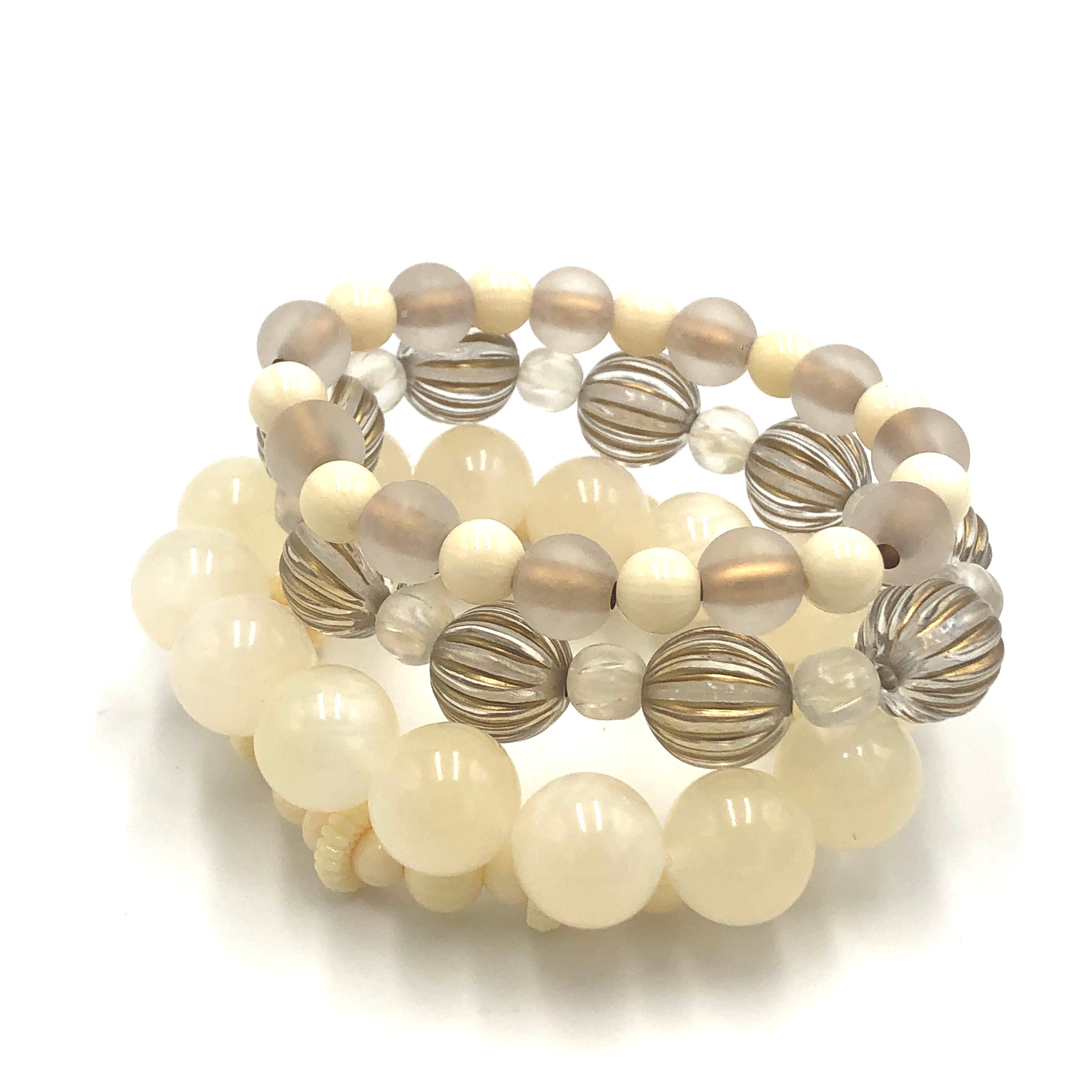 ivory gold bracelets lucite