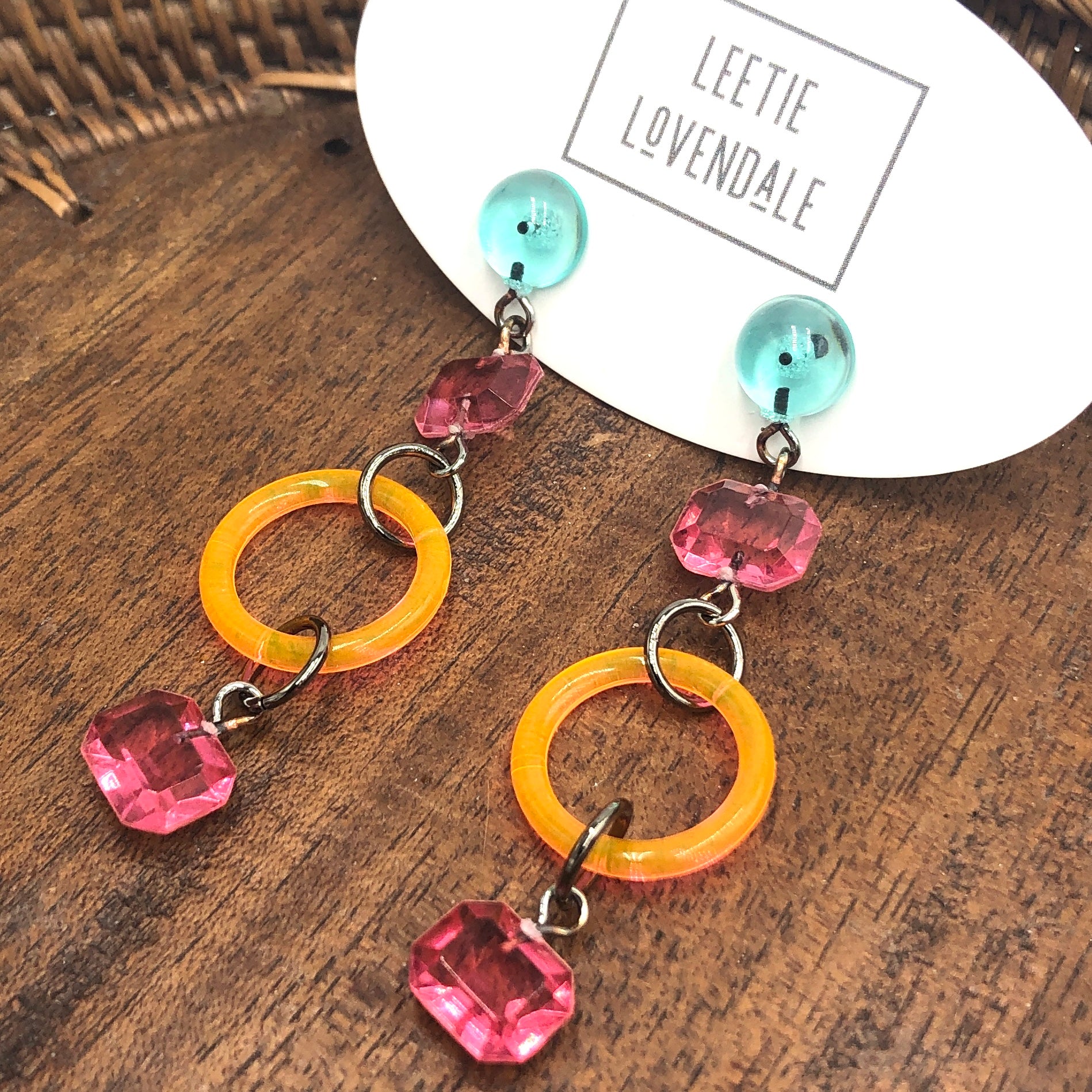lucite gem earrings