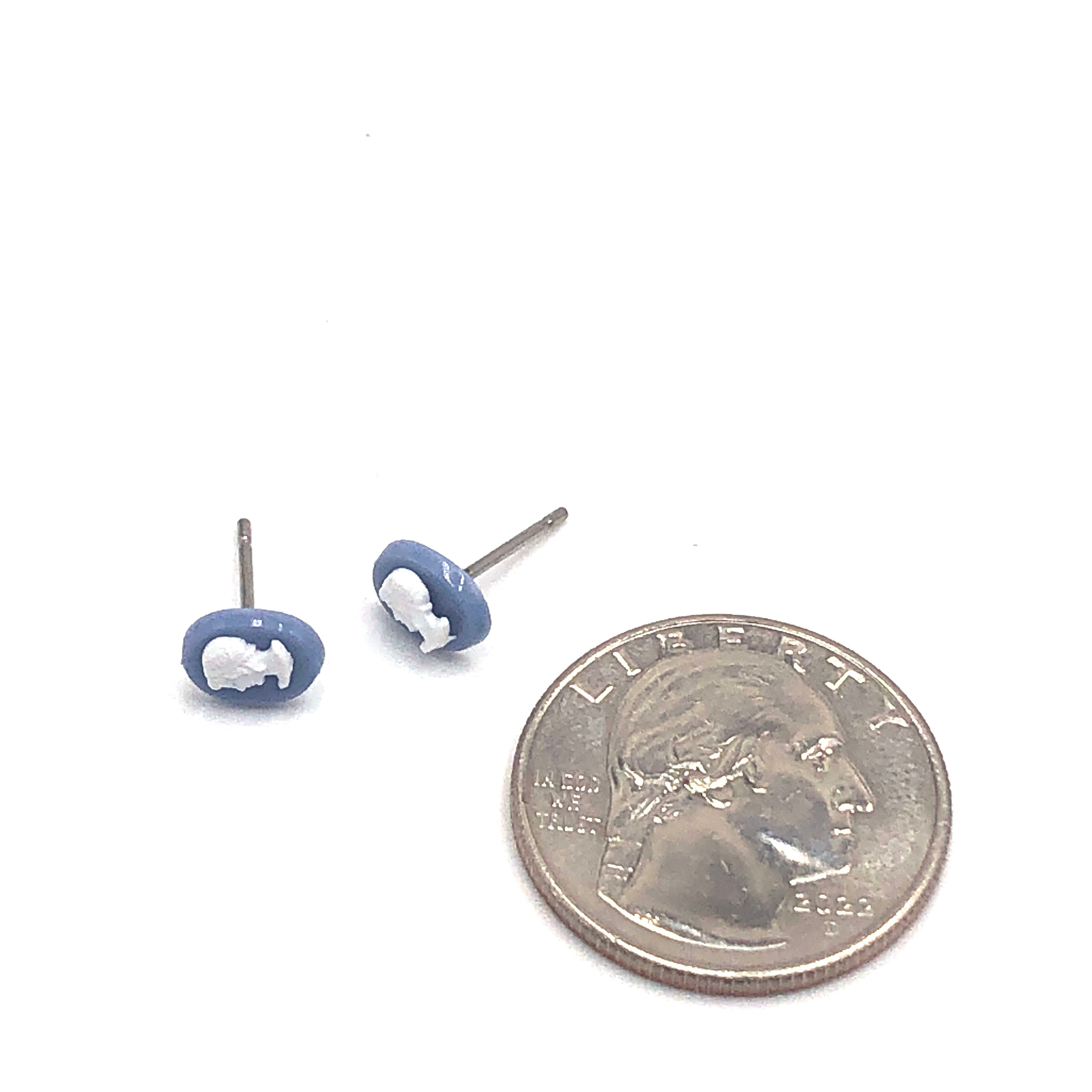 vintage tiny studs cameo