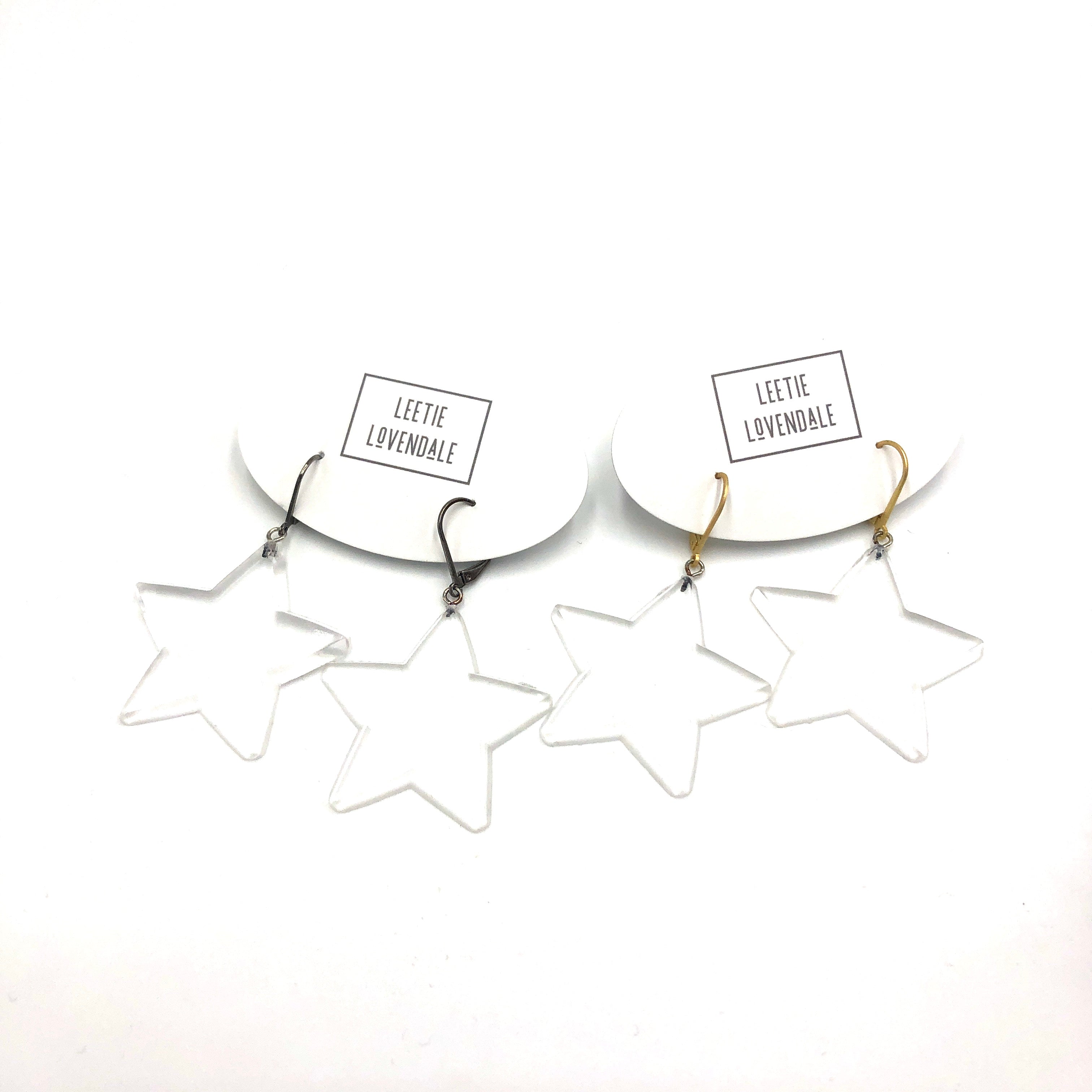 Clear Star Earrings