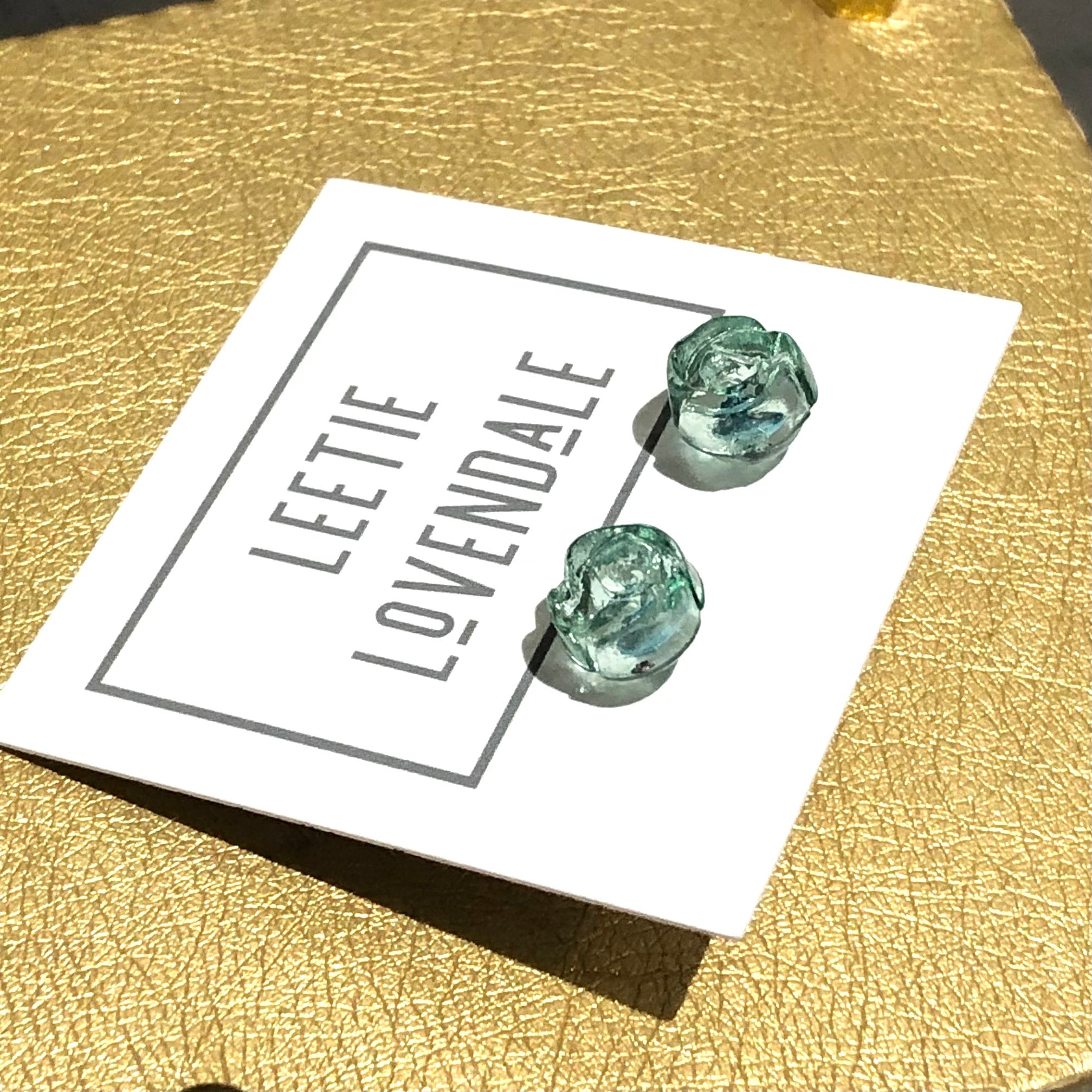 green rose studs