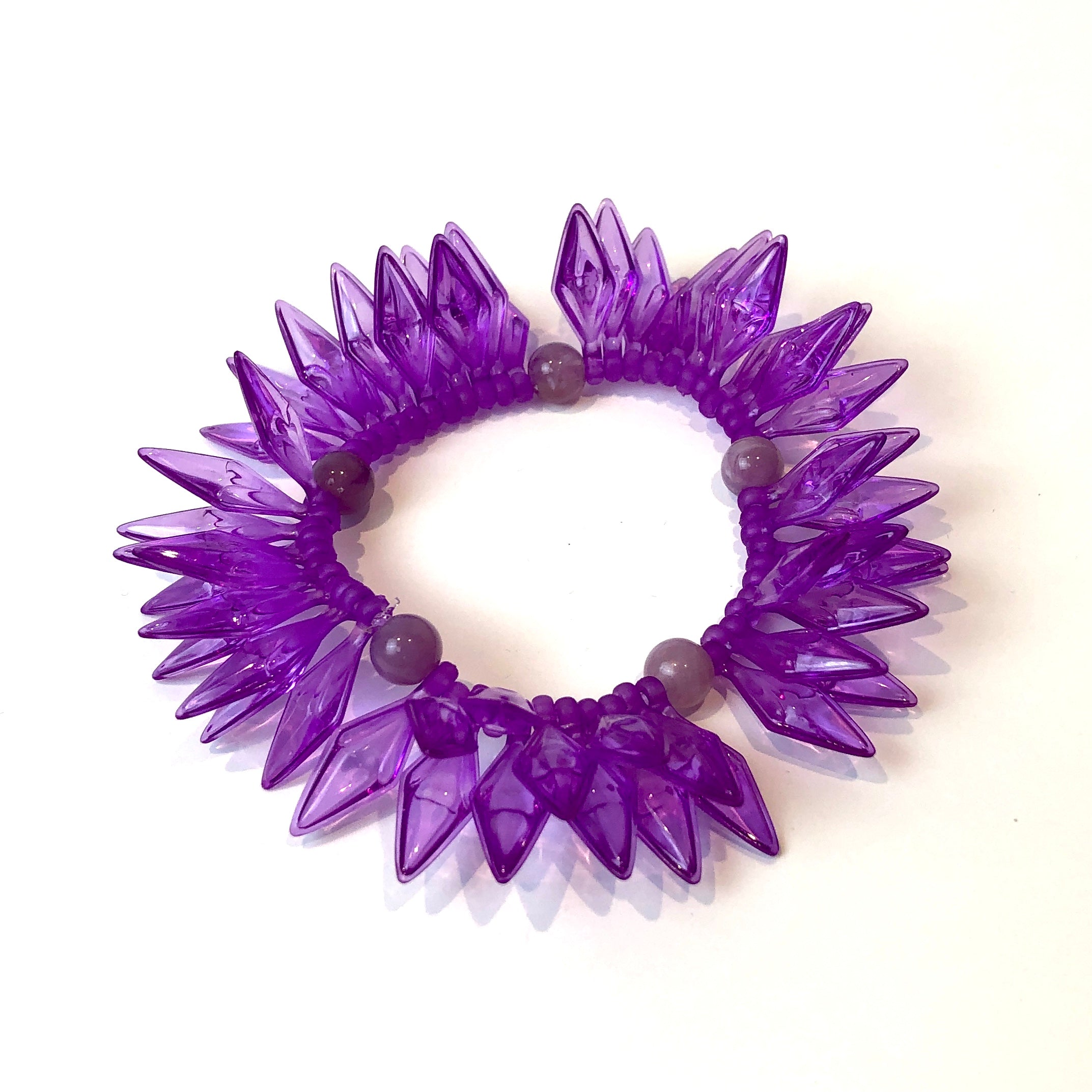 Violet Spiked Cha Cha Stretch Bracelet
