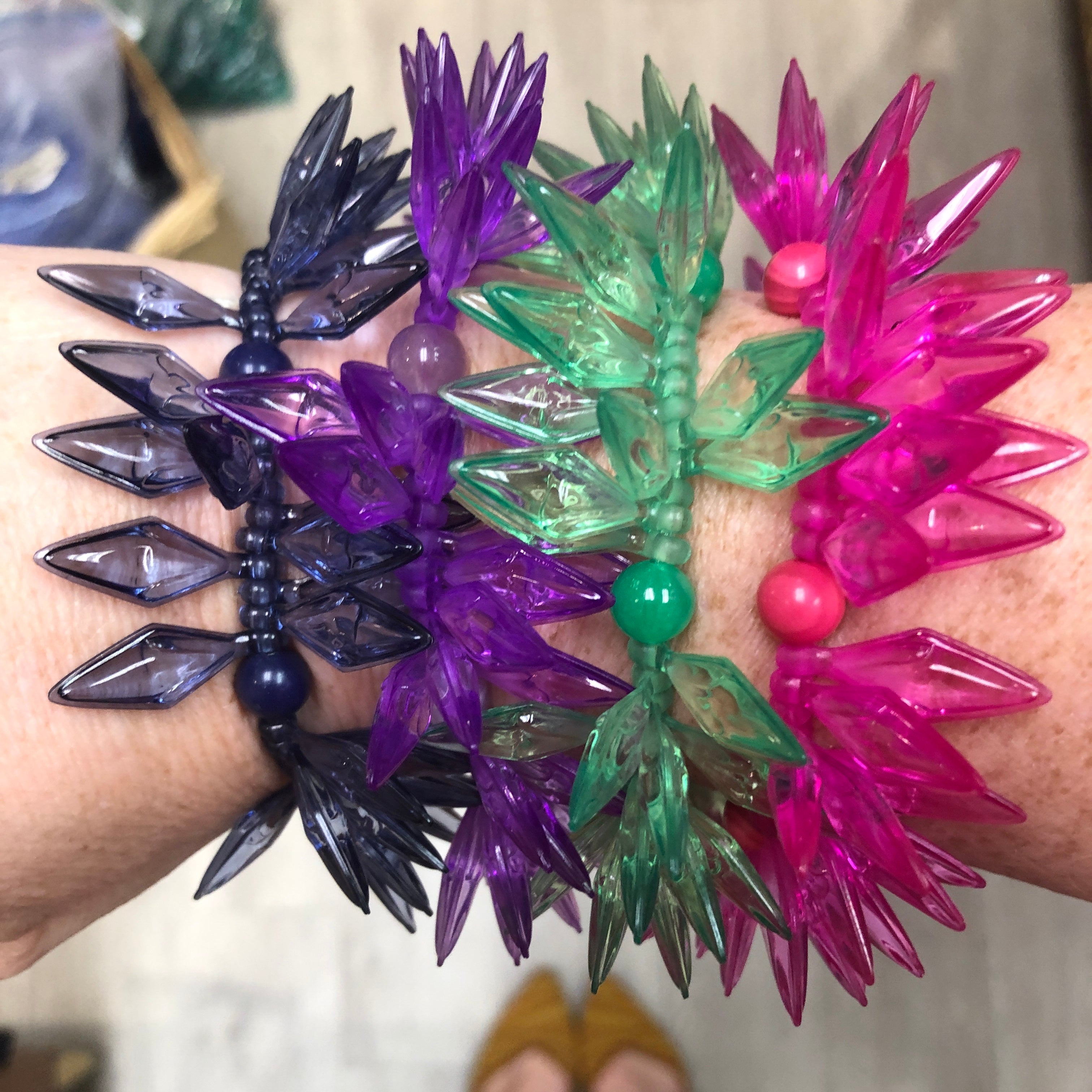 Violet Spiked Cha Cha Stretch Bracelet