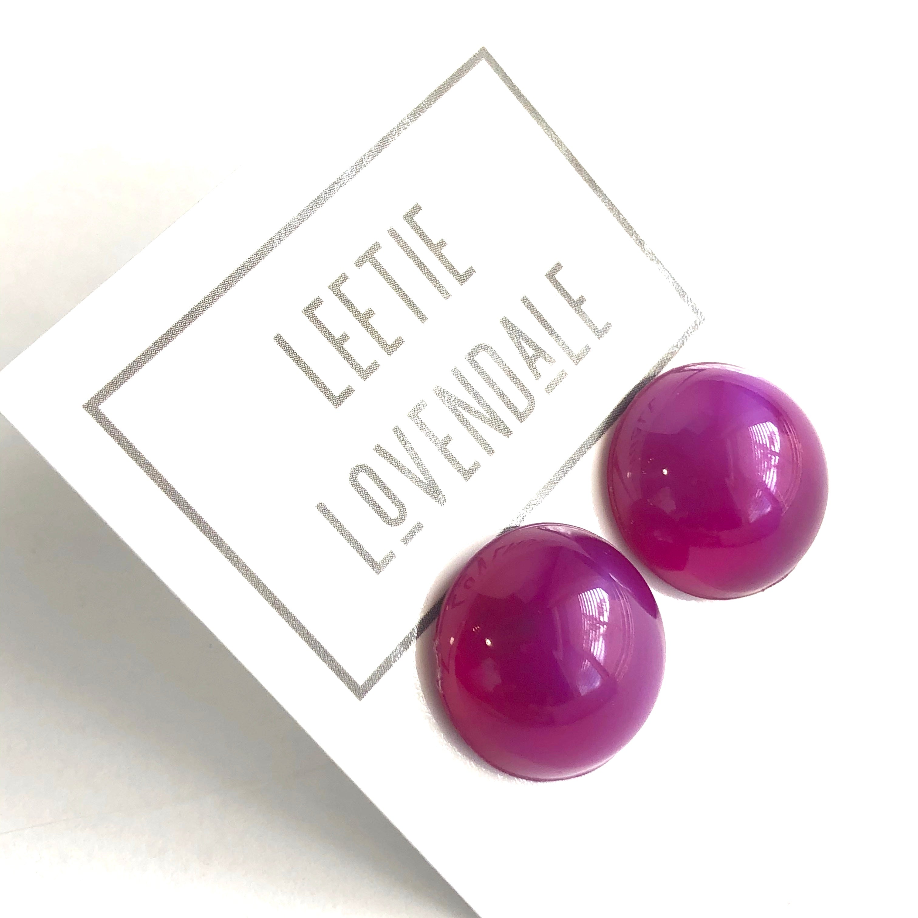 Violet Aura Glow Retro Button Studs