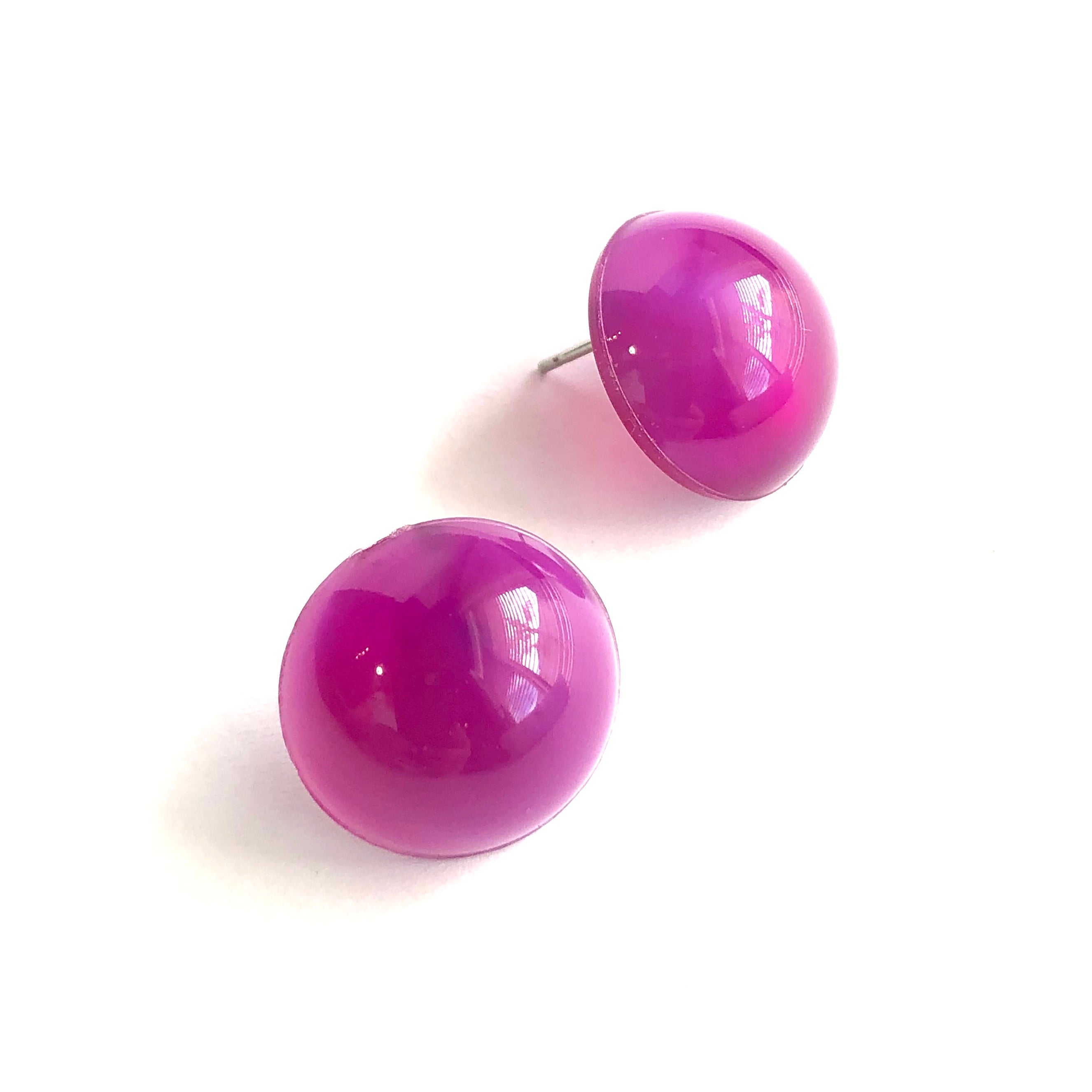 Violet Aura Glow Retro Button Studs